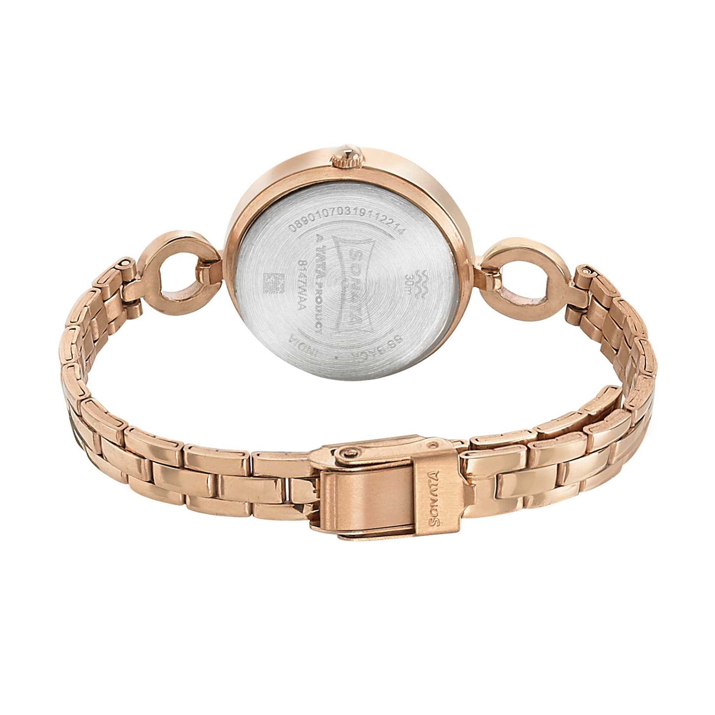 Sonata Wedding Purple Dial Women Watch With Stainless Steel Strap