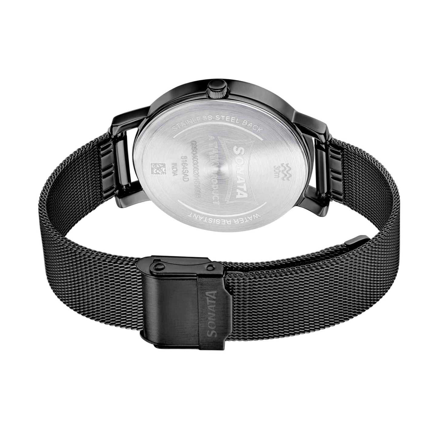 Sonata Multifunctions Black Dial Women Watch With Metal Strap