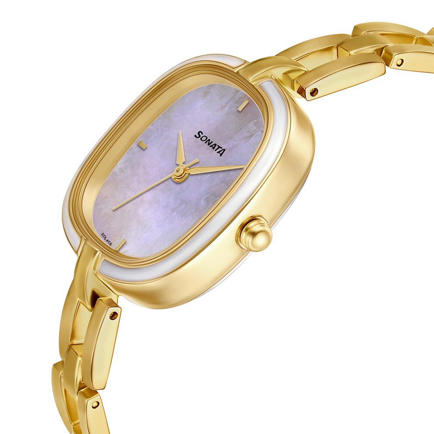 Sonata Wedding Mother of Pearl Dial Women Watch With Metal Strap