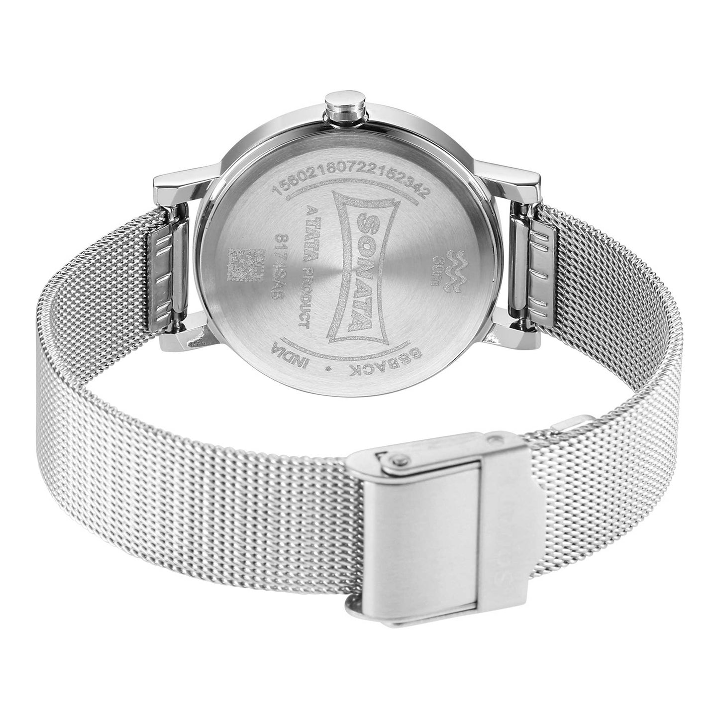 Sonata Linnea Pink Dial Women Watch With Stainless Steel Strap