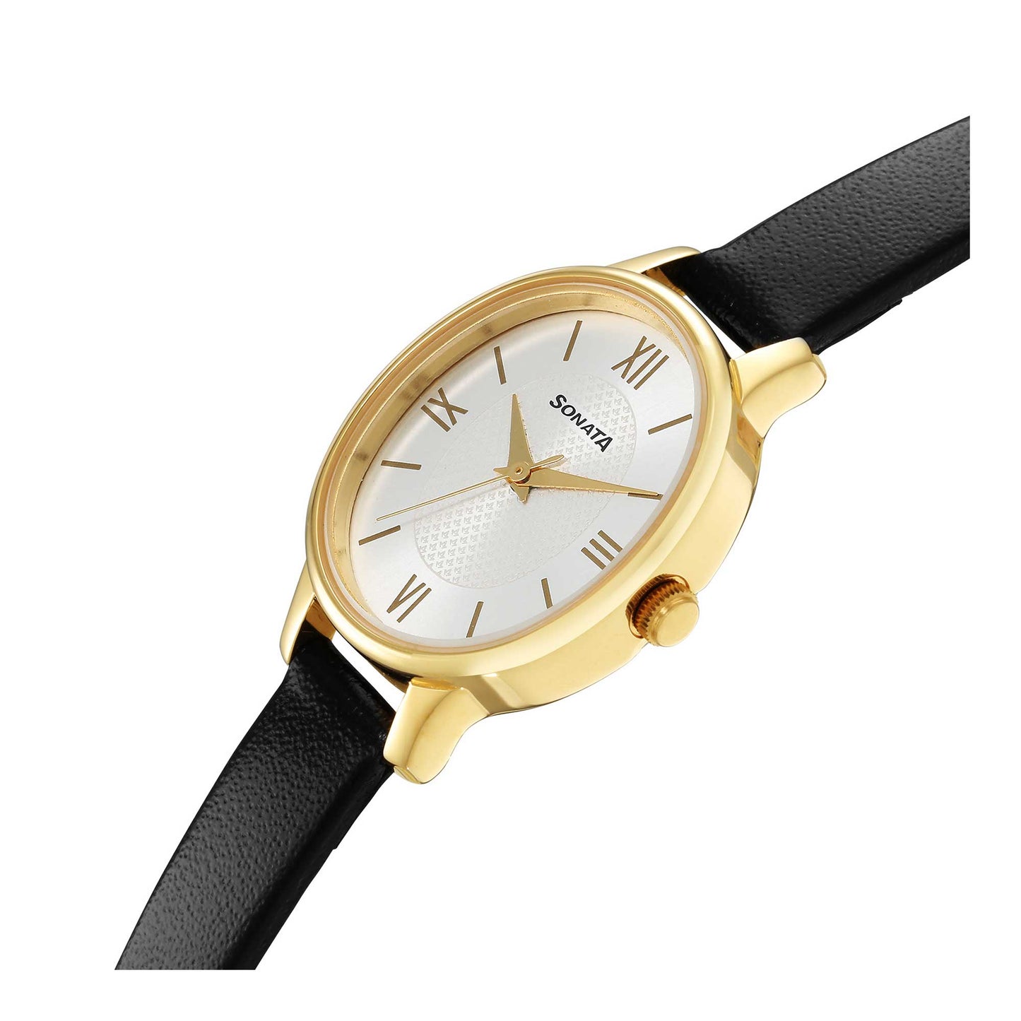 Classic Gold Silver Dial Metal Strap Watch for Women