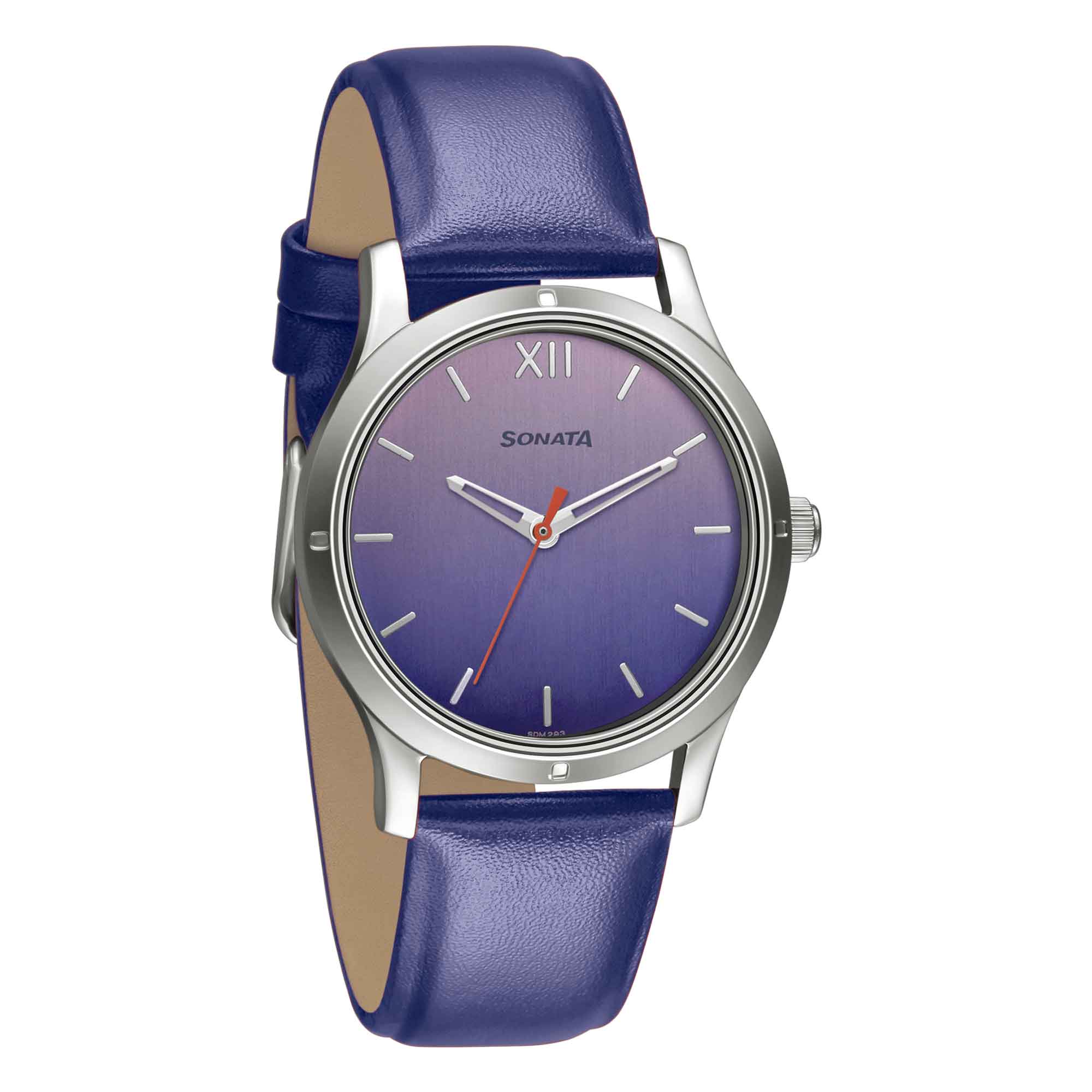 Women of Steel Blue Dial Metal Strap Watch for Women