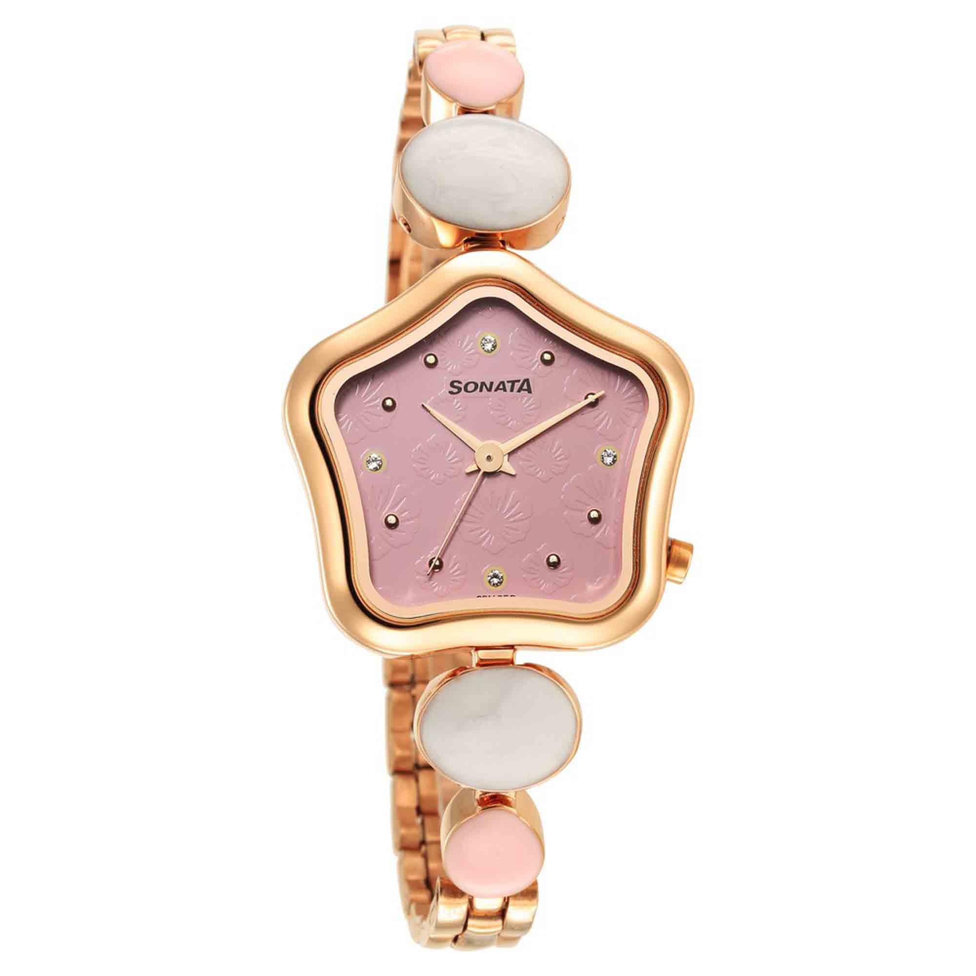 Utsav Pink Dail Rose Gold Bi Metal Strap Watch for Women