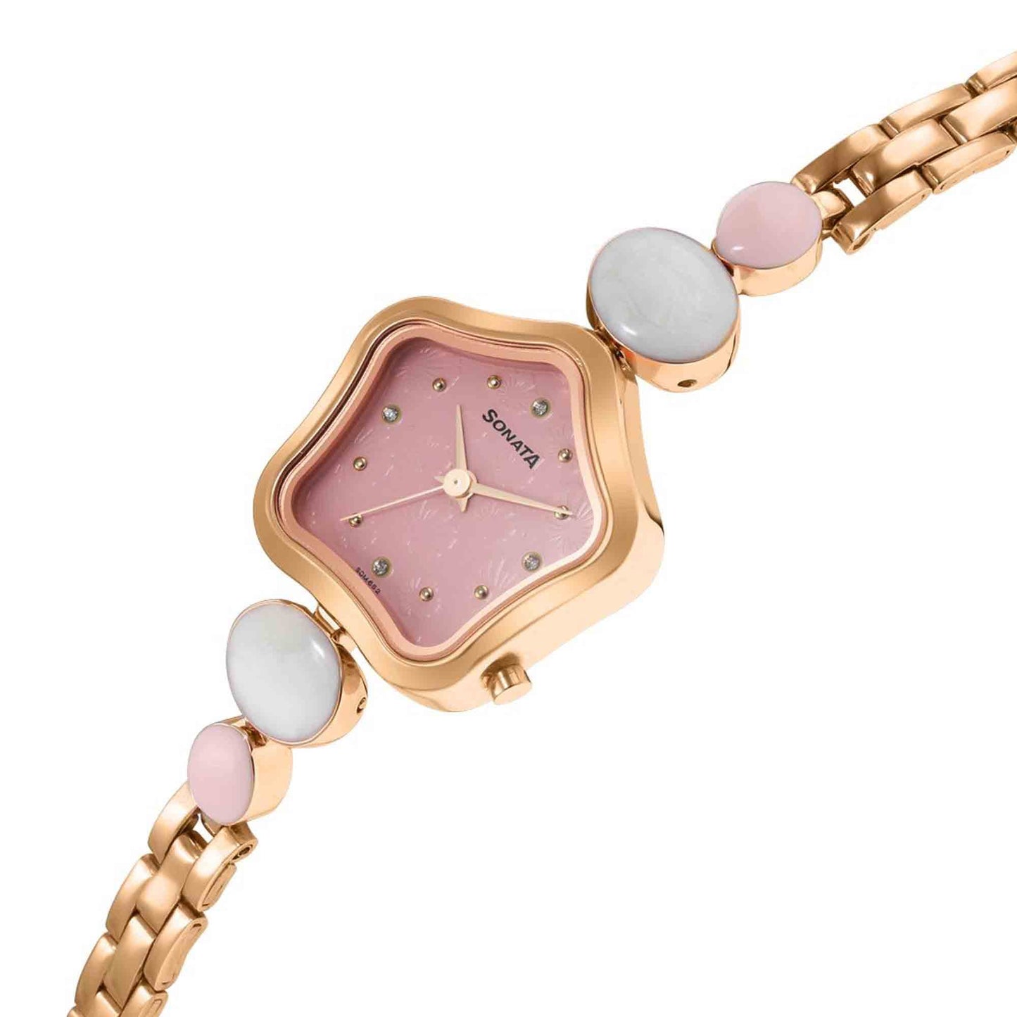 Utsav Pink Dail Rose Gold Bi Metal Strap Watch for Women