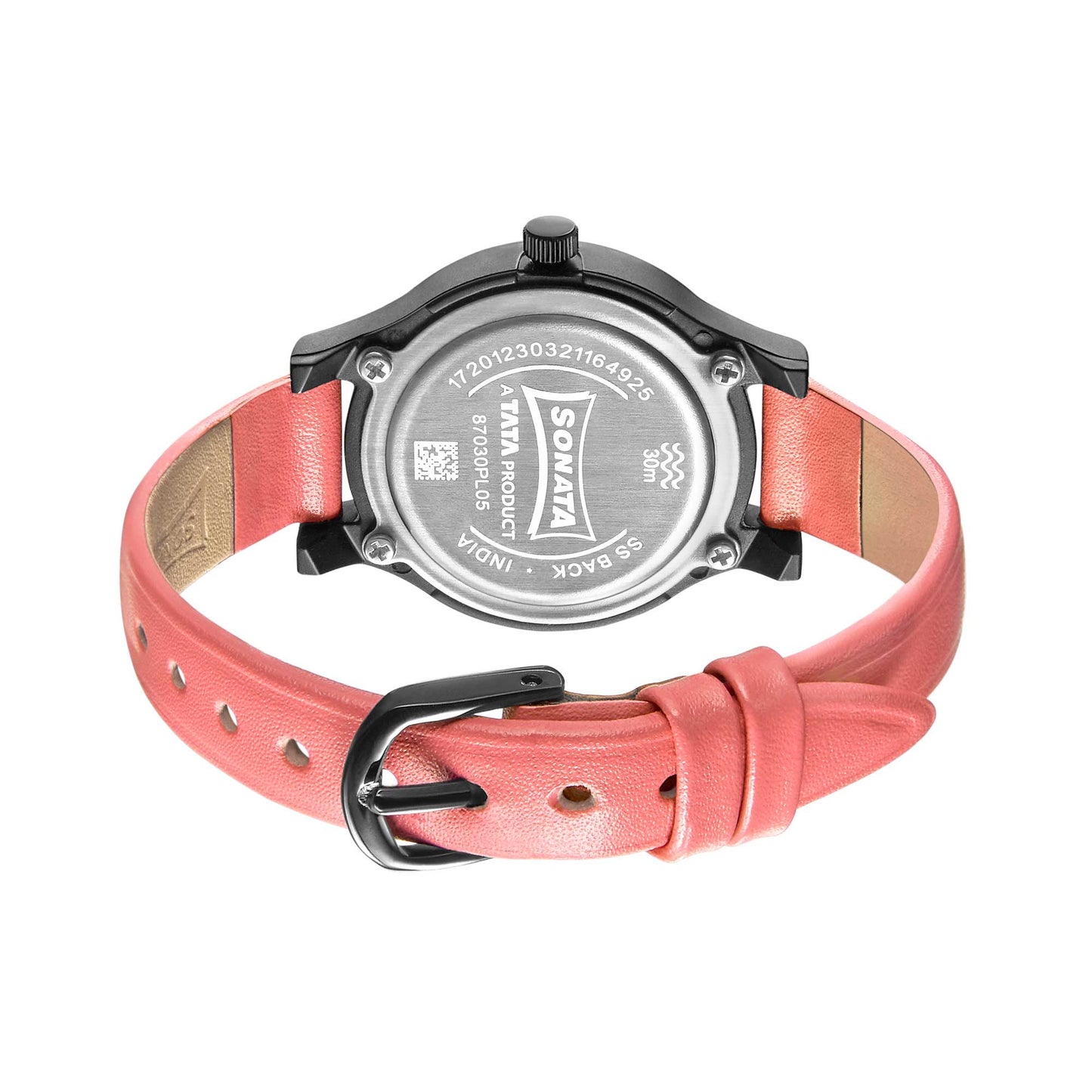 Sonata Play Pink Dial Women Watch With Leather Strap