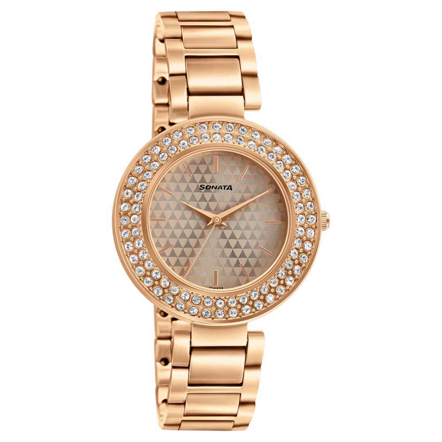 Sonata Blush It Up Rose Gold Dial Women Watch With Stainless Steel Strap