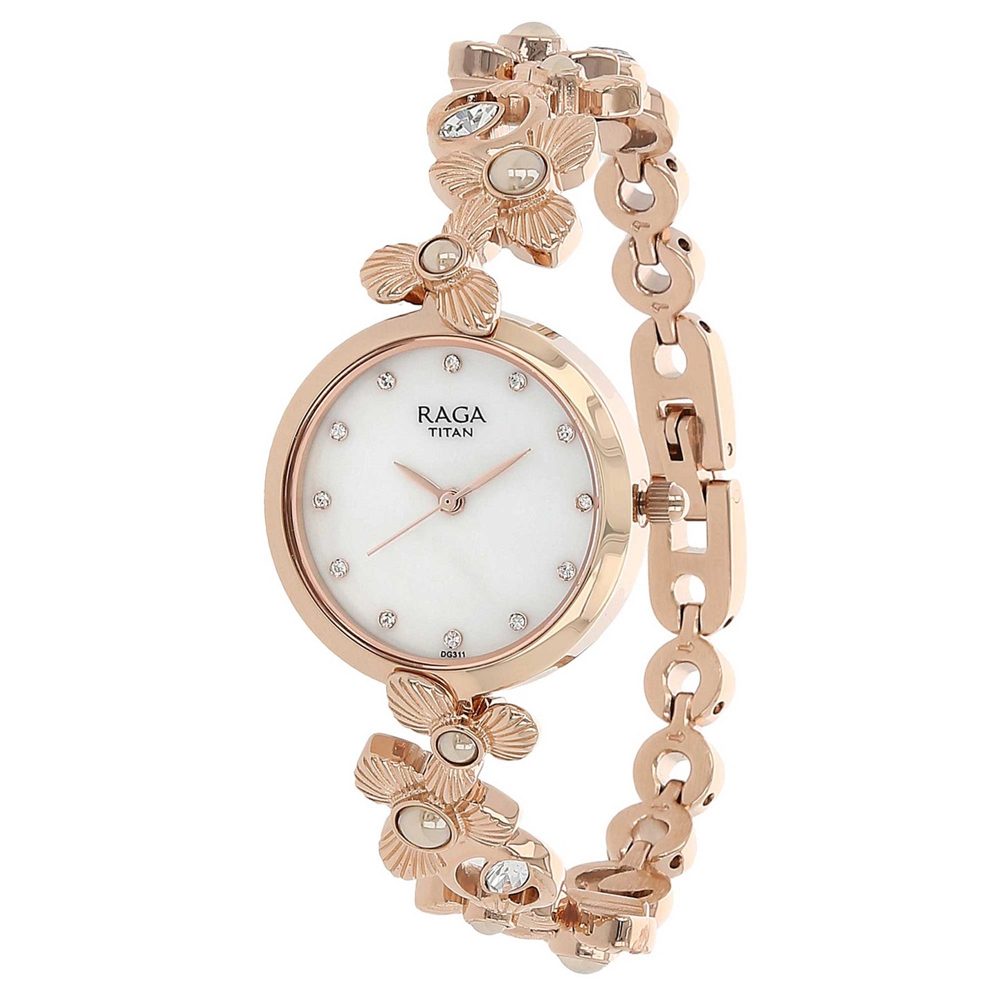 Titan Raga Aurora Mother of Pearl Dial Women Watch With Metal Strap