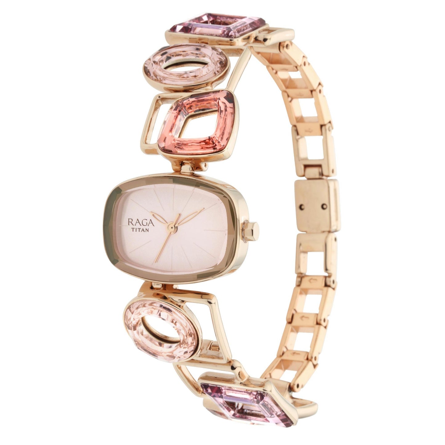 Titan Raga Facets Black Dial Analog Stainless Steel Strap Watch for Women