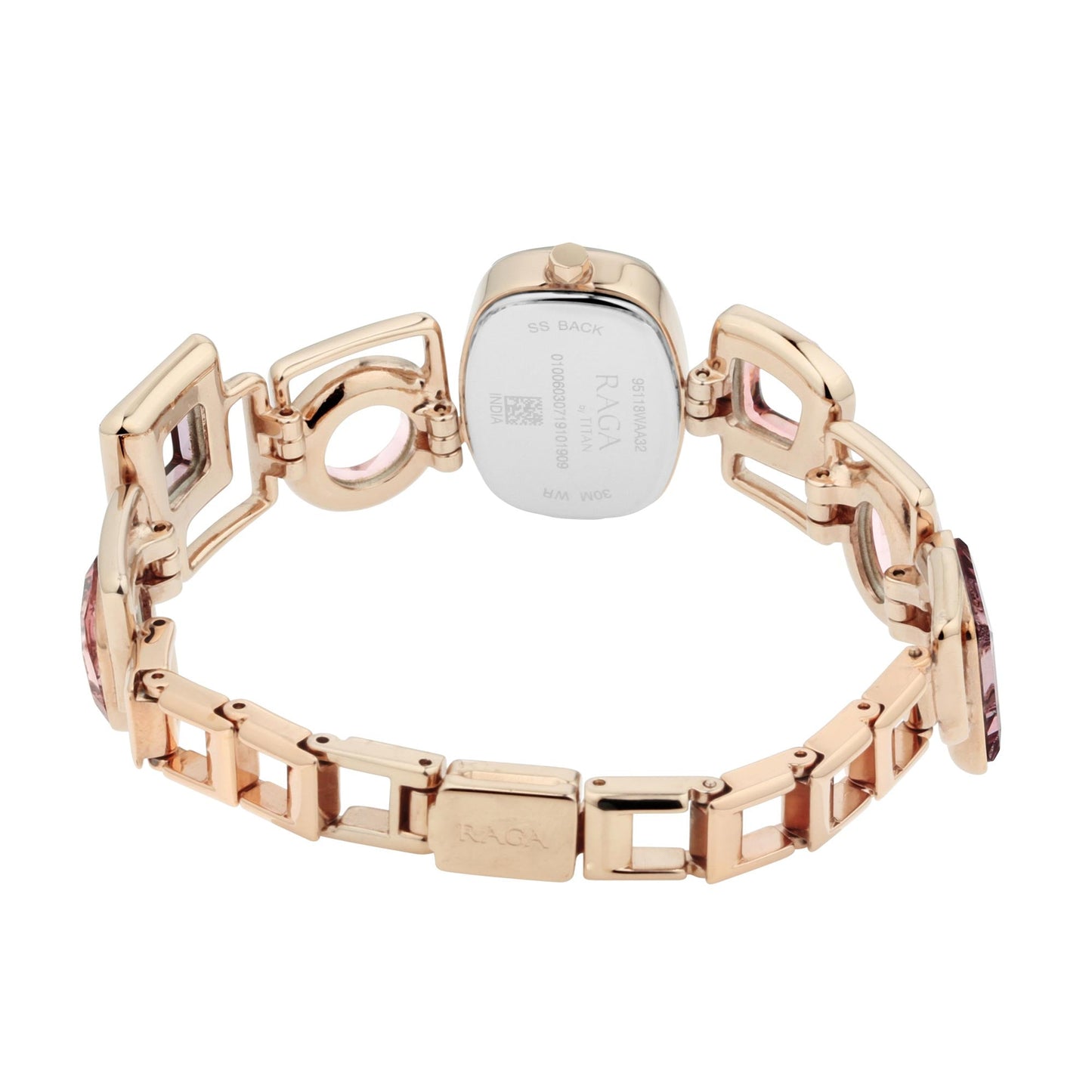 Titan Raga Facets Black Dial Analog Stainless Steel Strap Watch for Women