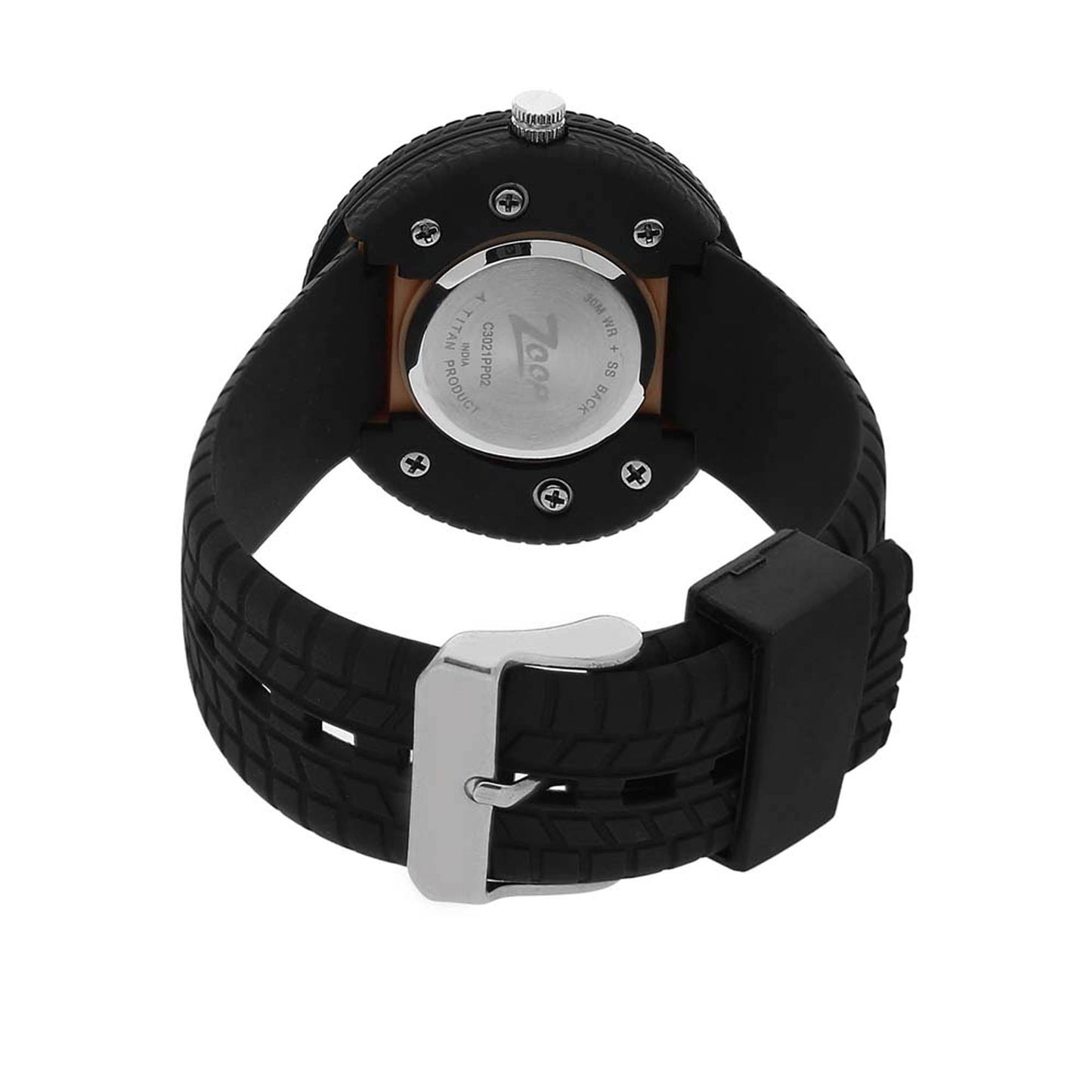 Zoop By Titan Quartz Analog Orange Dial PU Strap Watch for Kids