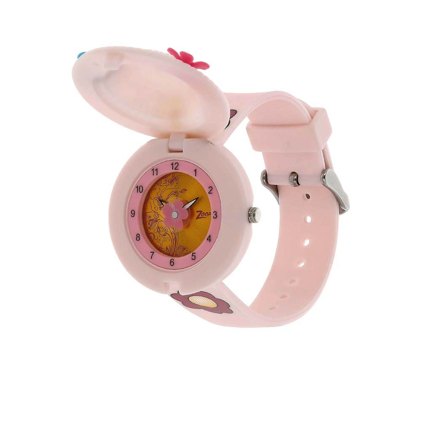 Zoop By Titan Quartz Analog Golden Dial PU Strap Watch for Kids
