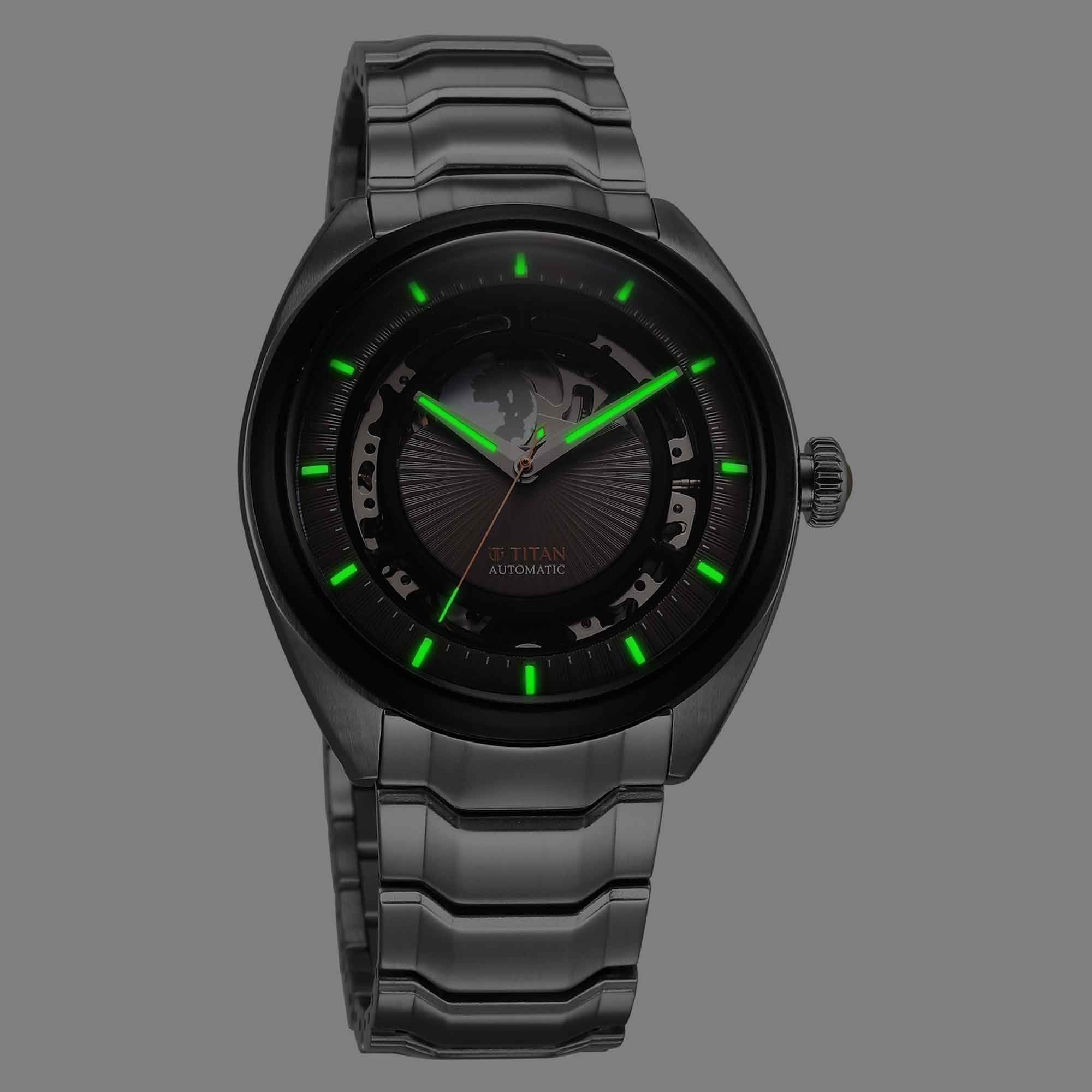 Titan Stellar Caelum Multilayered Sun Moon Dial Automatic Watch