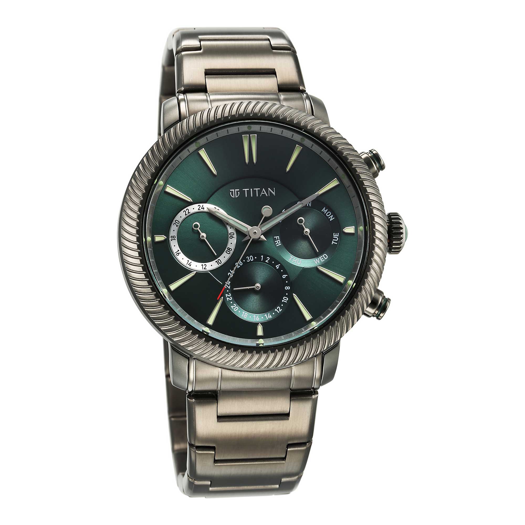Titan Stellar Green Dial Multifunctional Analog Watch