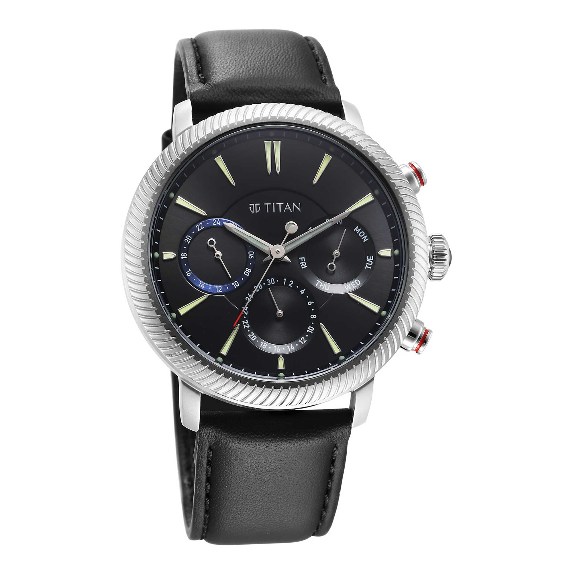 Titan Stellar Black Dial Multifunctional Analog Watch
