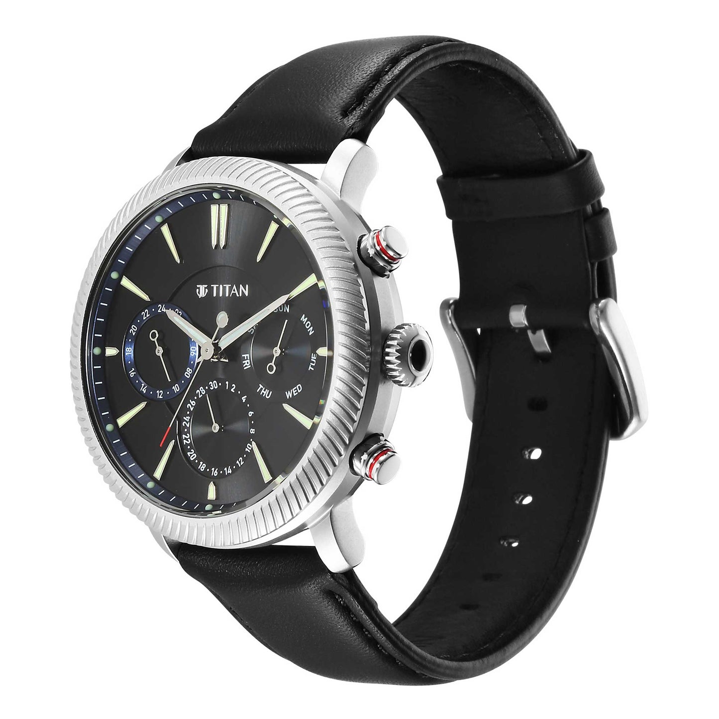 Titan Stellar Black Dial Multifunctional Analog Watch