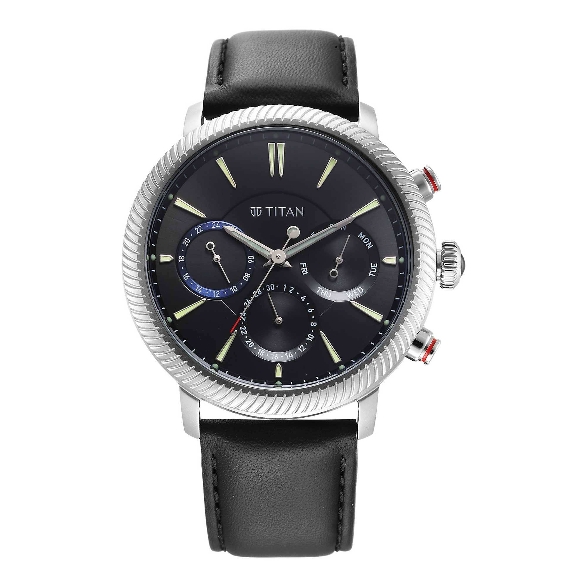 Titan Stellar Black Dial Multifunctional Analog Watch