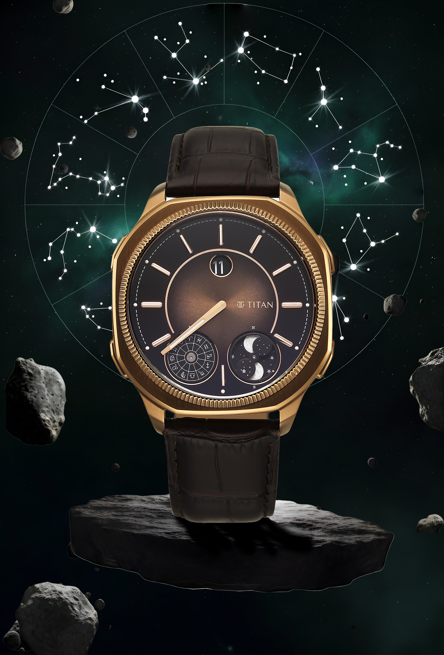 Titan Stellar Jumping Hour Micromotors Dual Moonphase Watch