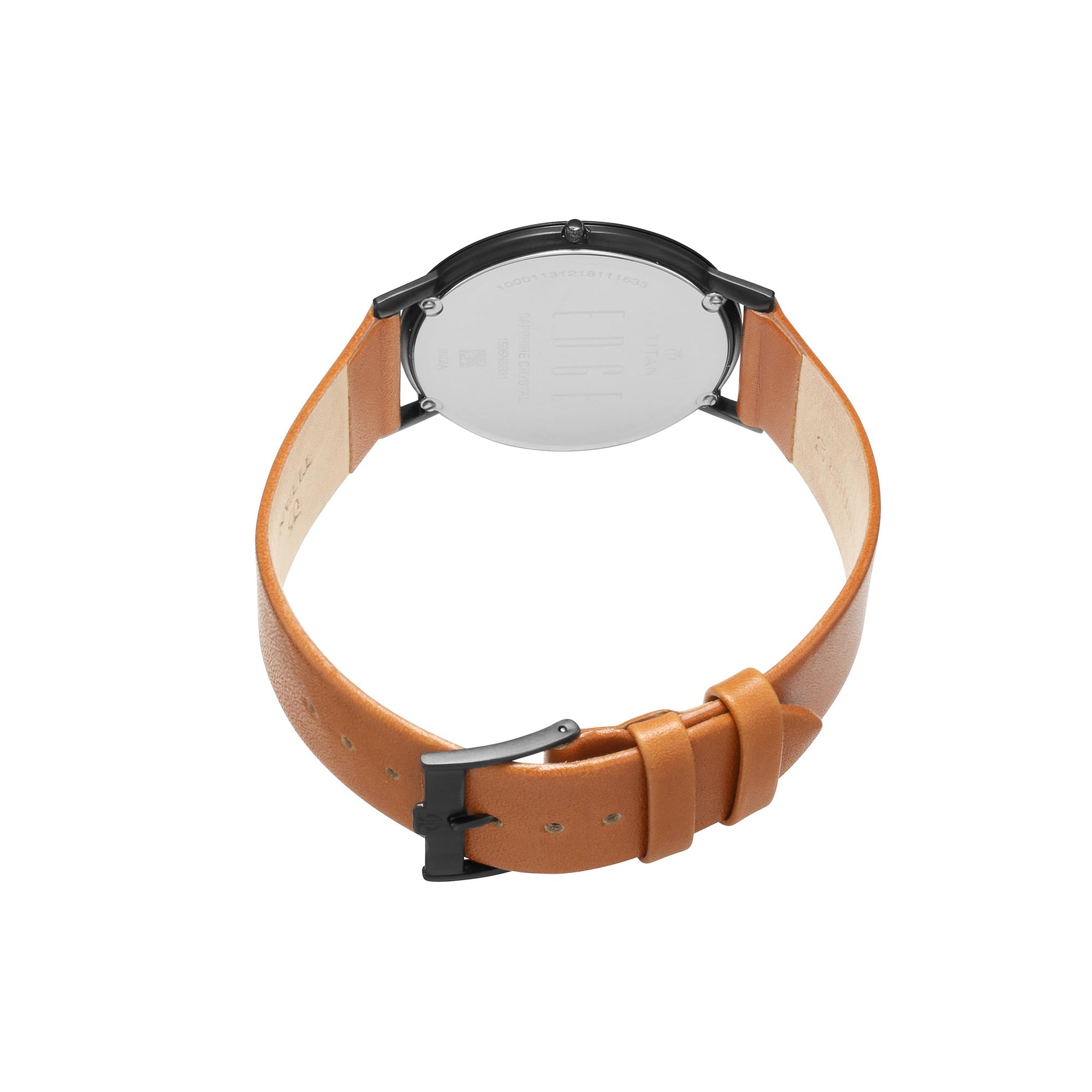 Titan Quartz Analog Black Dial Leather Strap Watch for Men