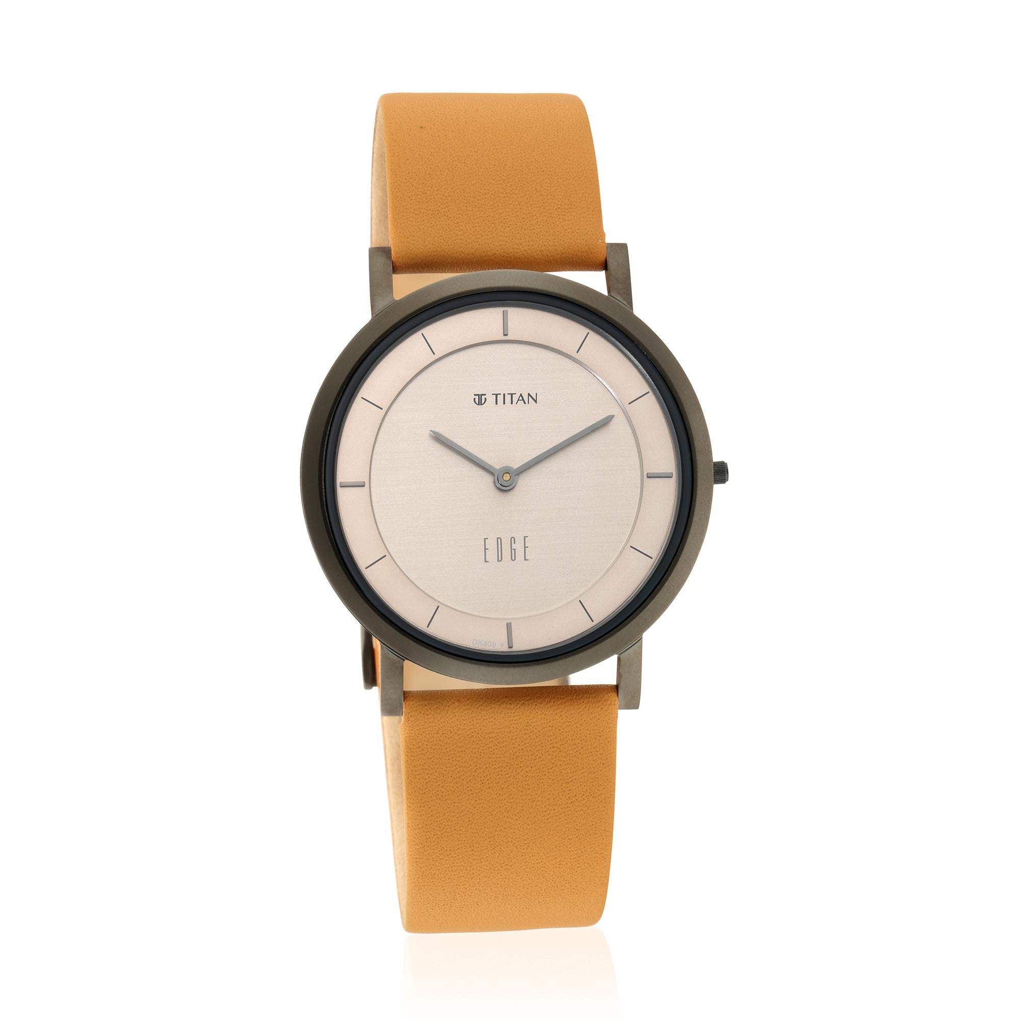 Titan Edge Beige Dial Analog Leather Strap watch for Men