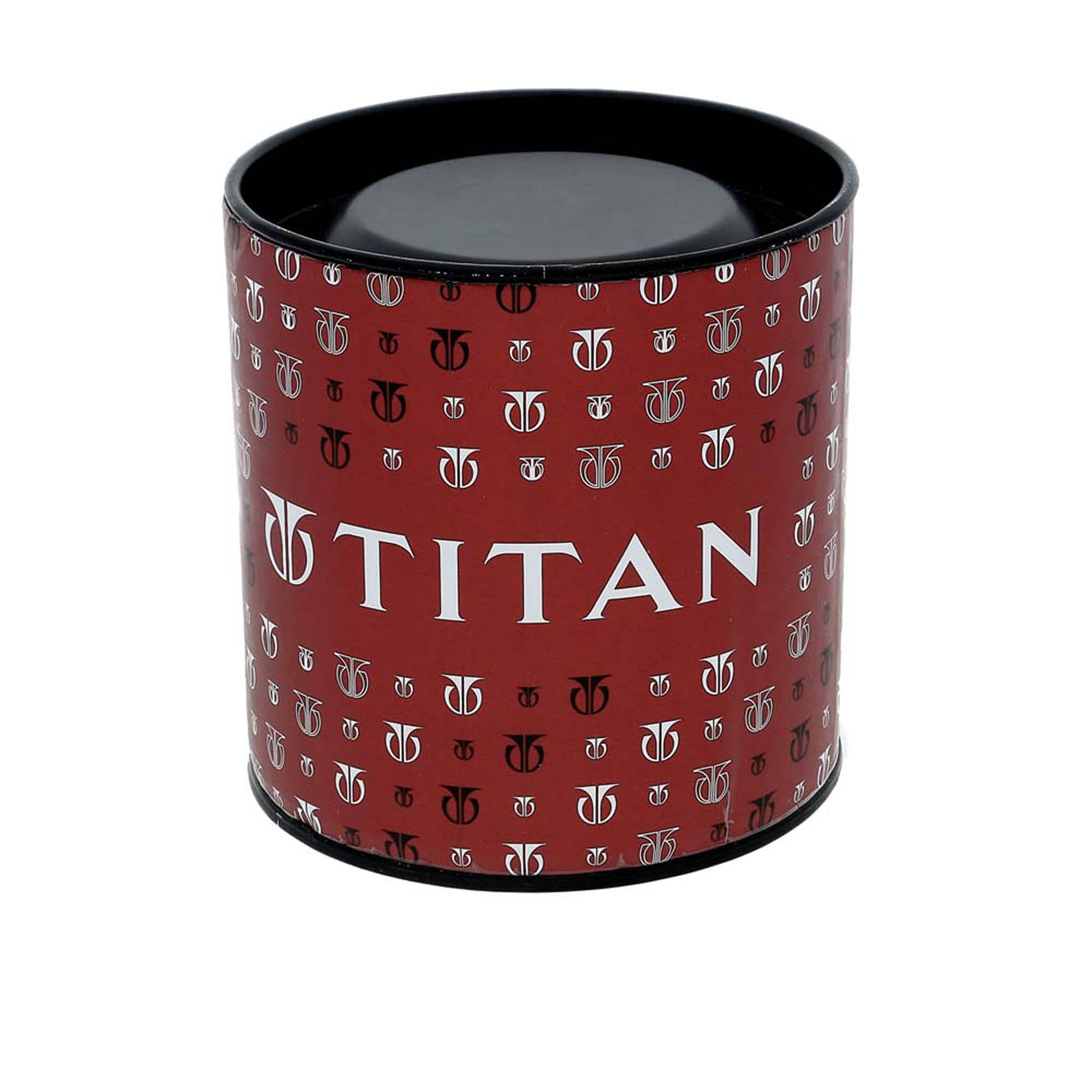 Titan Quartz Analog Black Dial Stainless Steel Strap Watch for Men