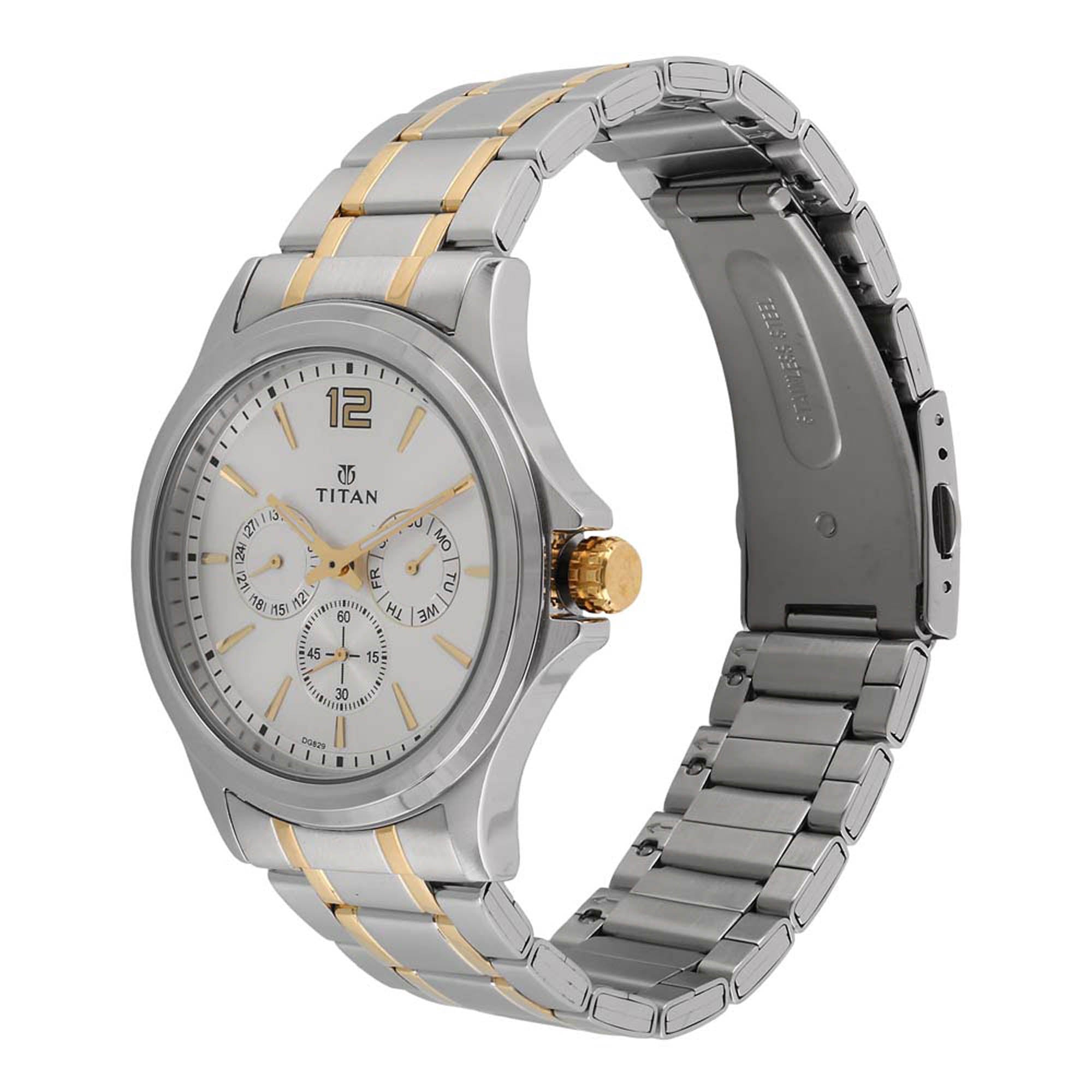 Titan Workwear Silver Dial Multi Stainless Steel Strap watch for Men