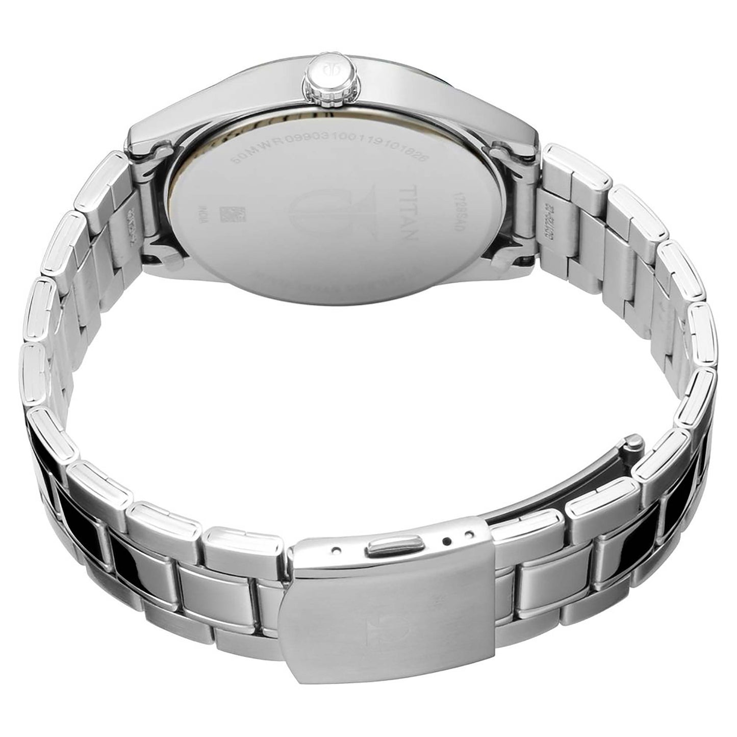 Titan Quartz Analog White Dial Stainless Steel Strap Watch for Men