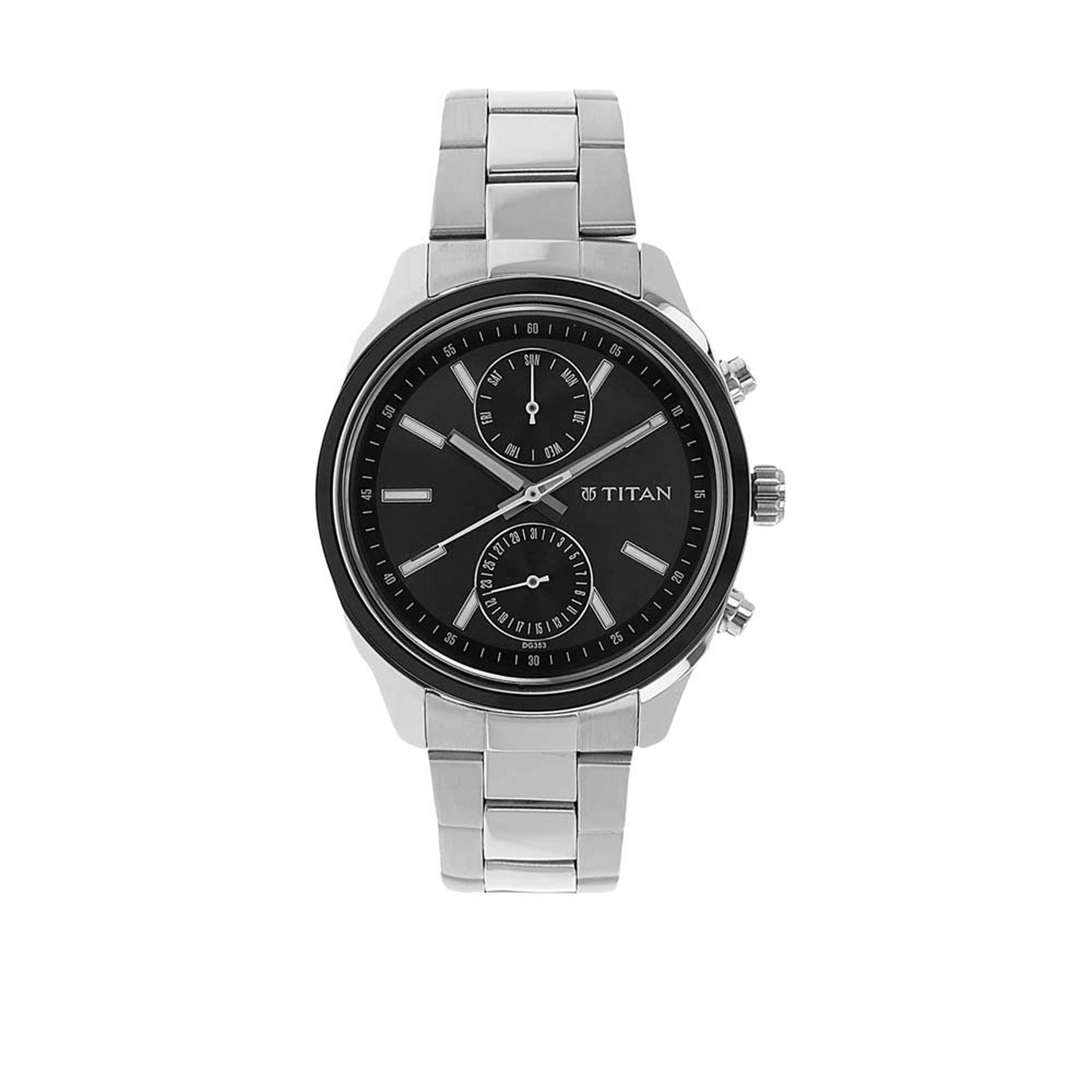 Titan Workwear Anthracite Dial Multi Stainless Steel Strap watch for Men