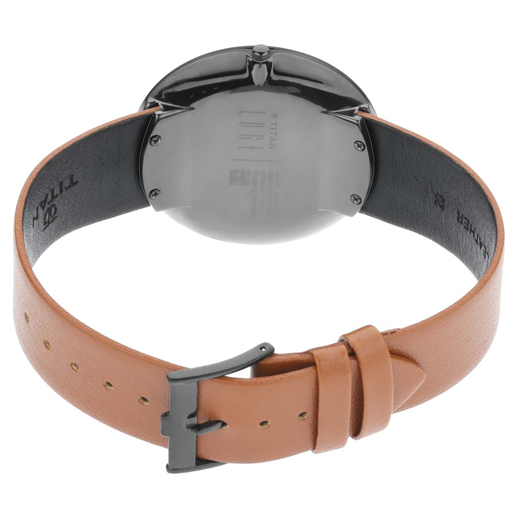 Titan Edge Zen Anthracite Dial Analog Leather Strap watch for Men
