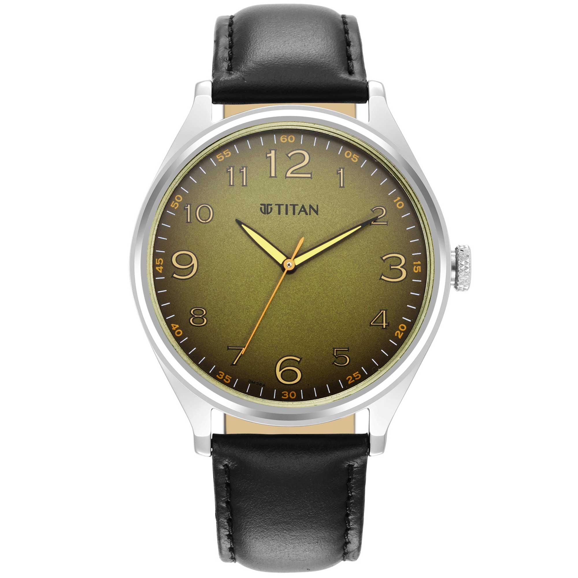 Titan Trendsetters Green Dial Analog Leather Strap Watch for Men