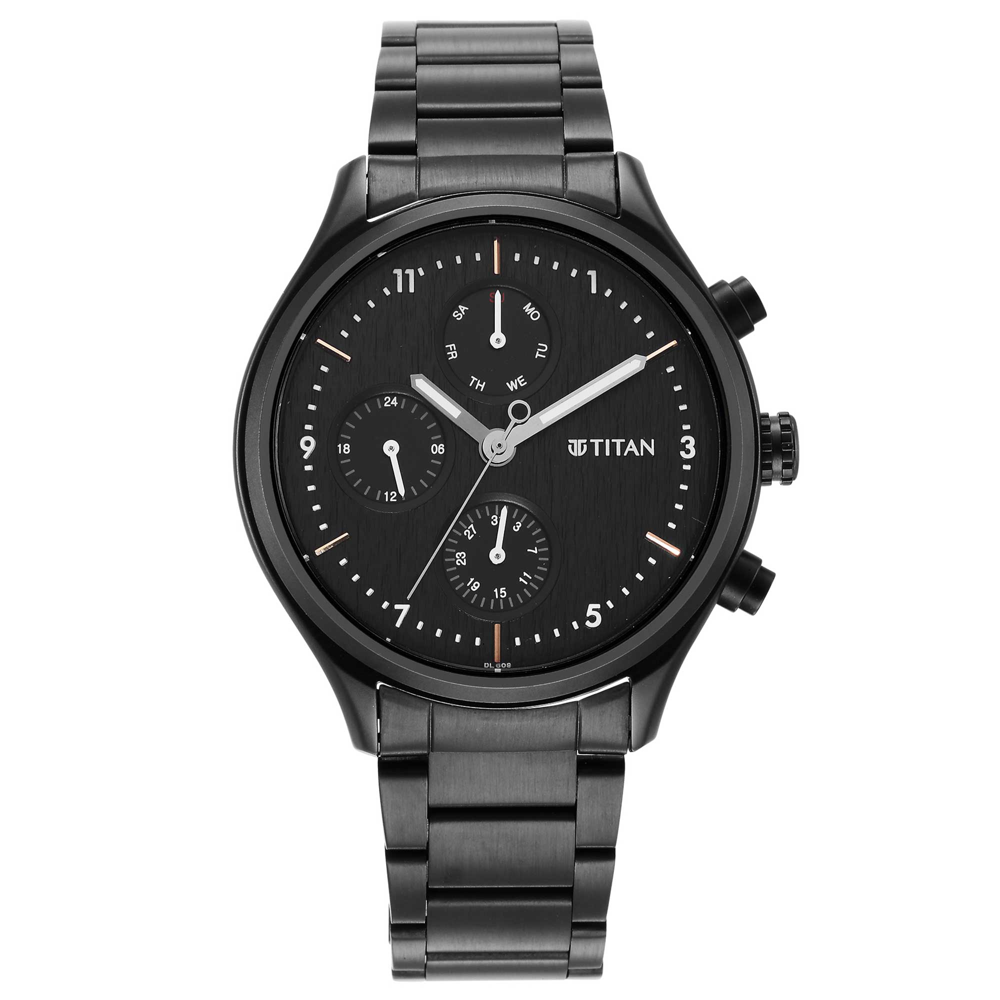 Titan Neo Black Dial Multi Stainless Steel Strap watch for Men
