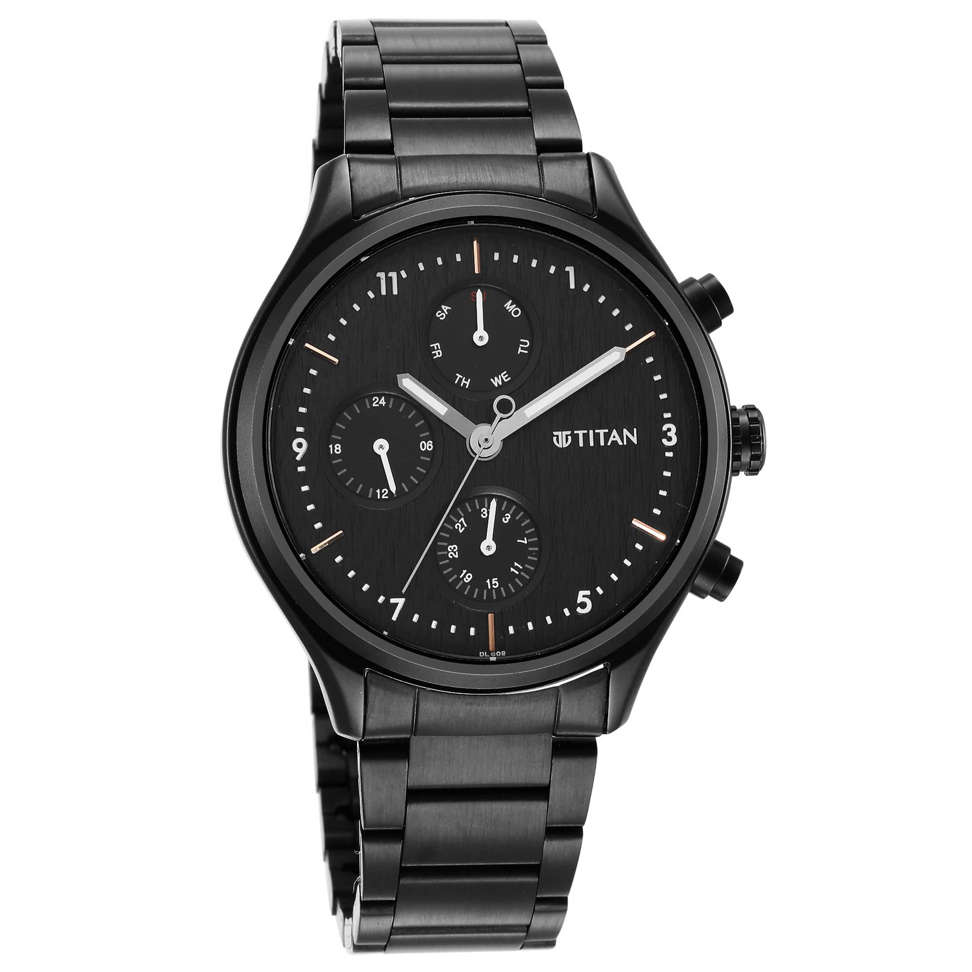 Titan Neo Black Dial Multi Stainless Steel Strap watch for Men