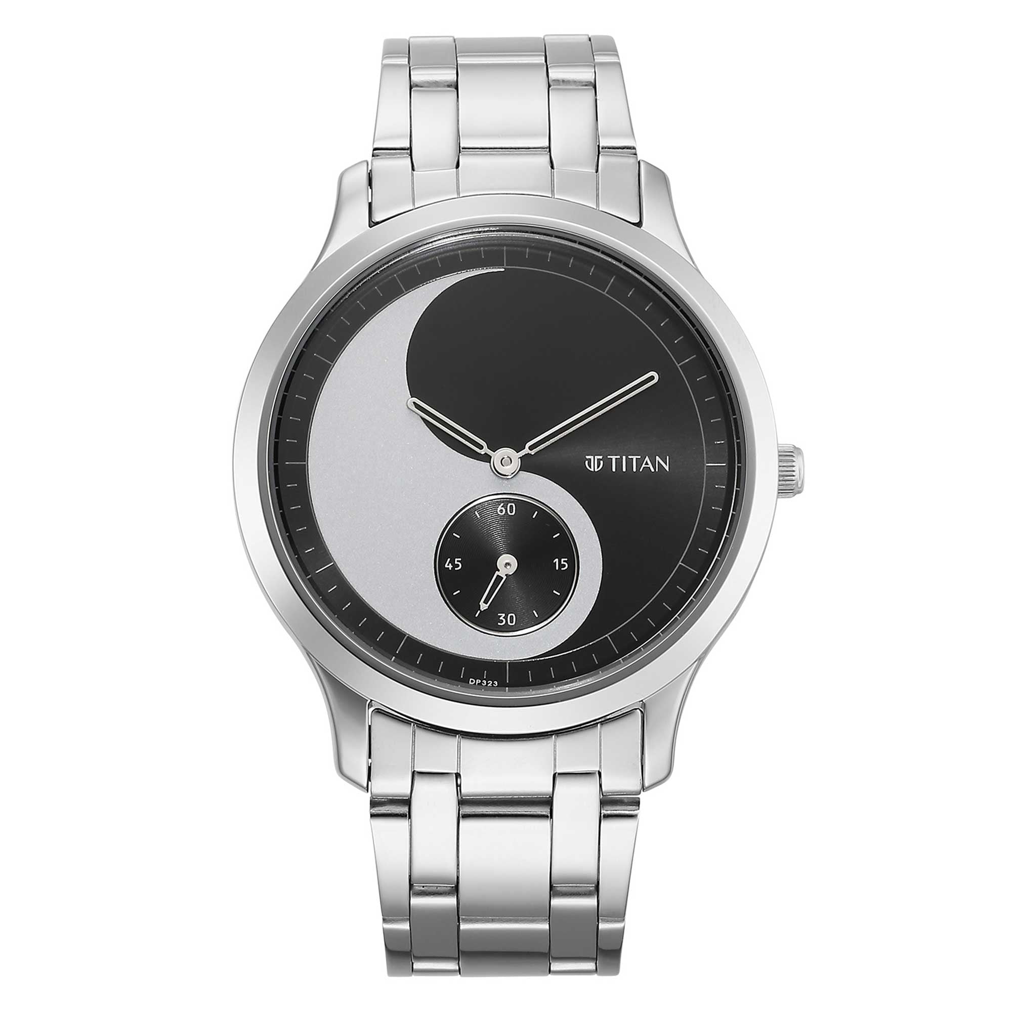 Titan Yin & Yang Black Dial Analog Stainless steel Strap Watch for Men