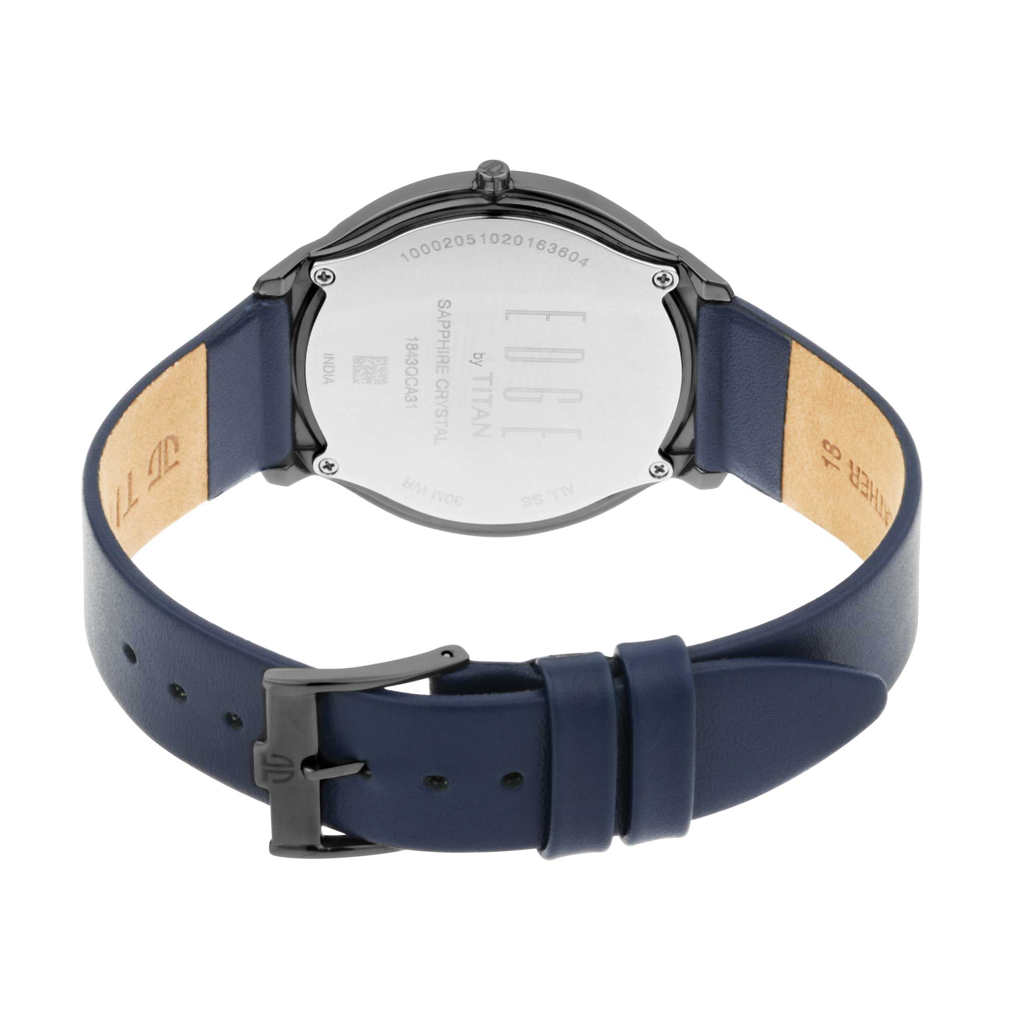 Titan Quartz Analog Blue Dial Leather Strap Watch for Men