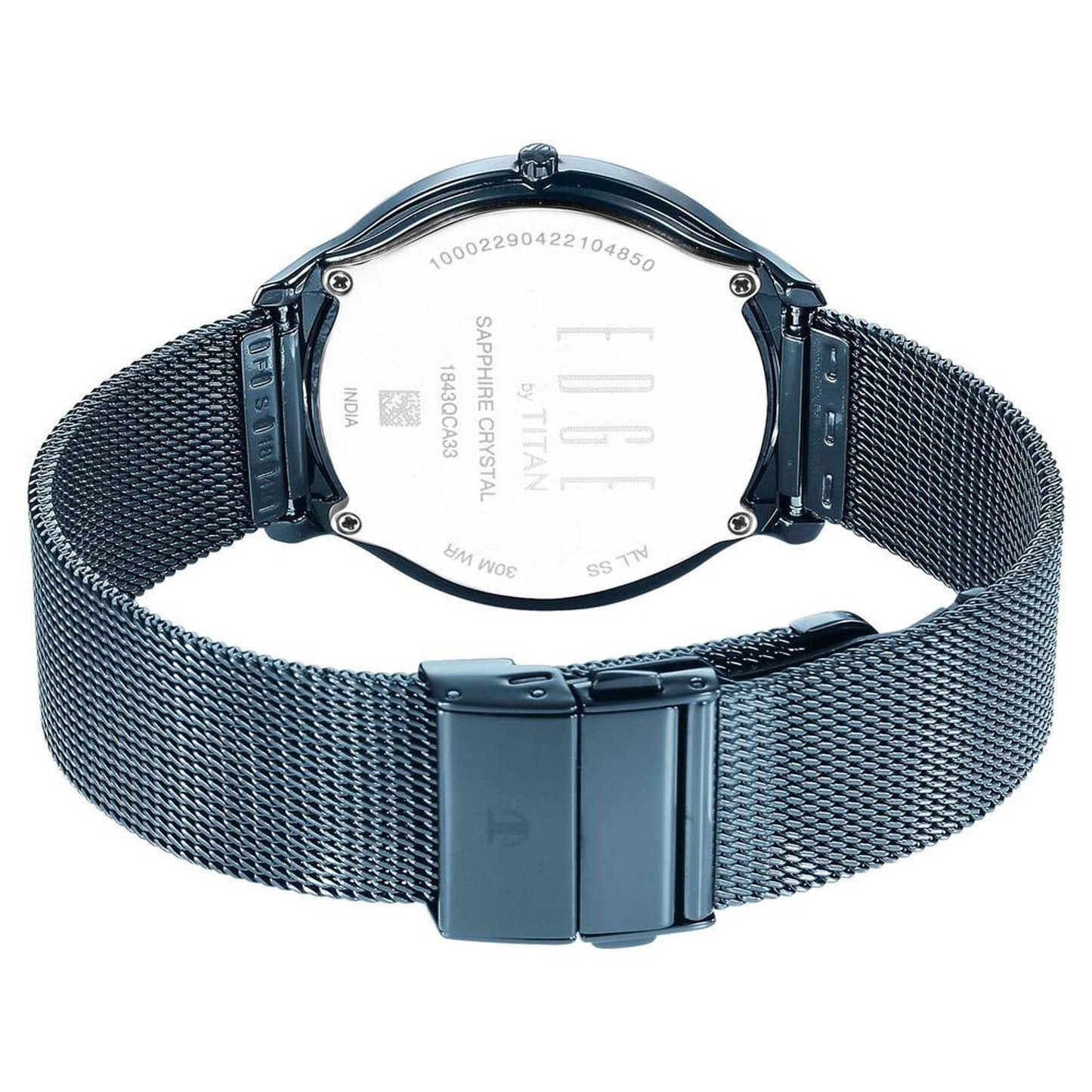 Titan Edge Baseline Blue Dial Analog Stainless Steel Strap watch for Men