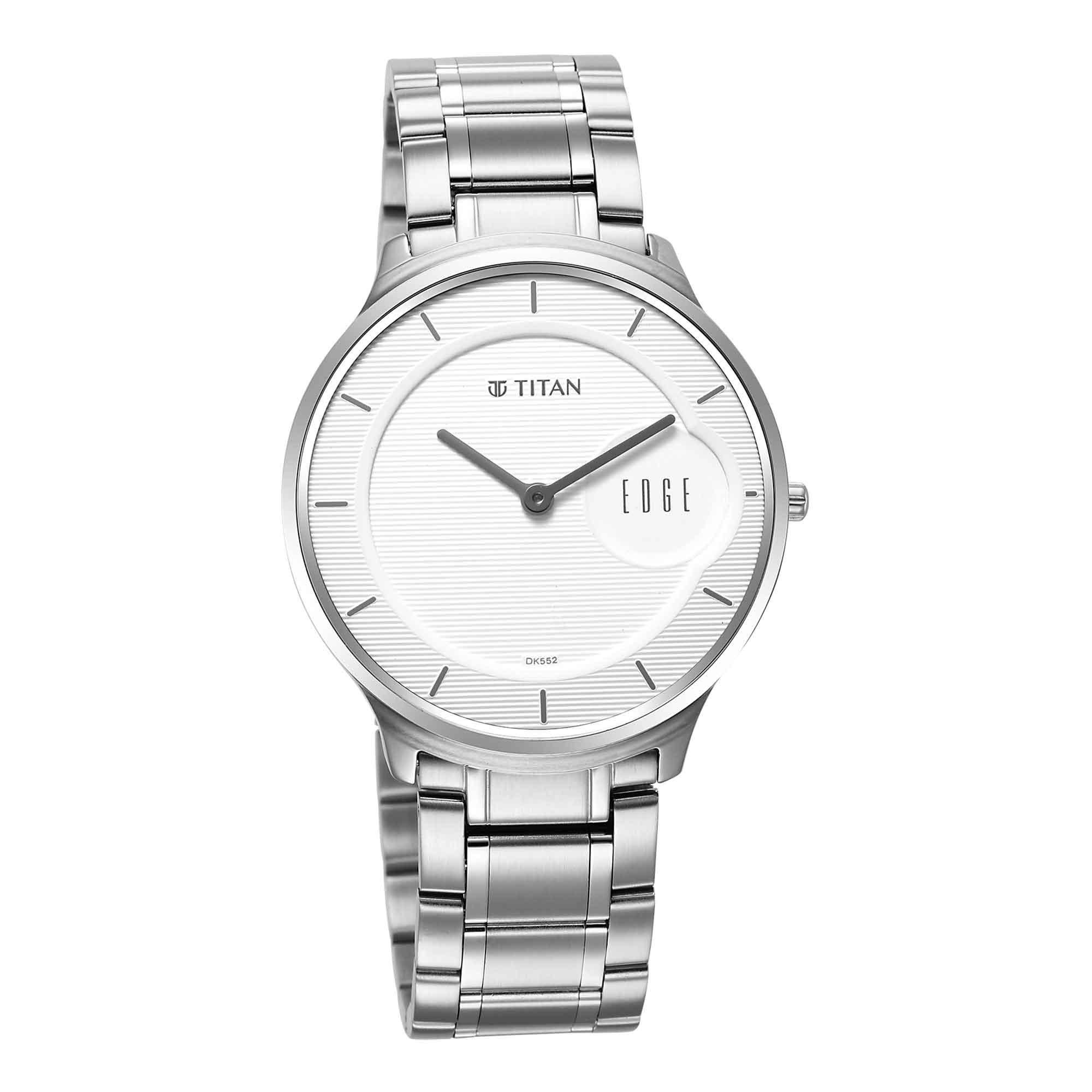Edge Metal Silver Dial Stainless Steel Strap Watch for Men