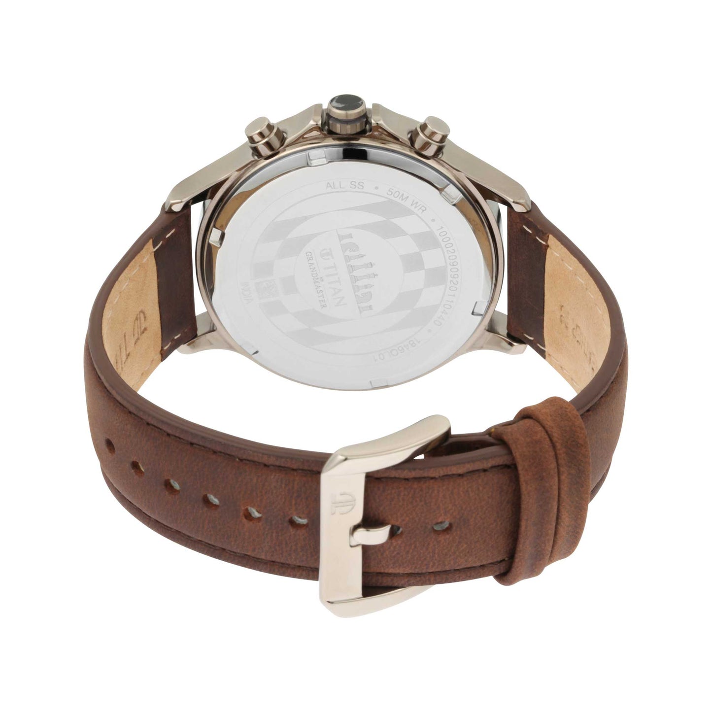 Titan Grandmaster Brown Dial Multi Leather Strap watch for Men