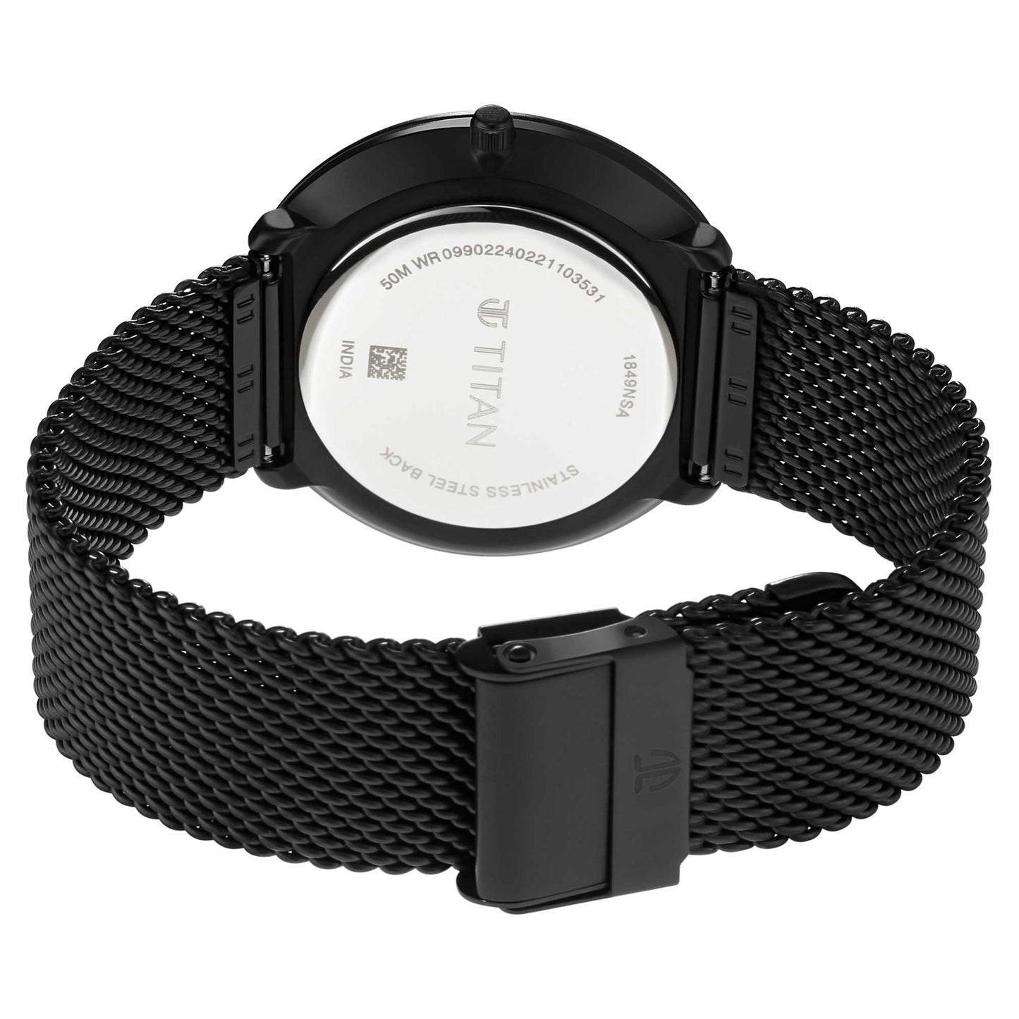 Titan Minimals White Analog Stainless Steel Strap watch for Men