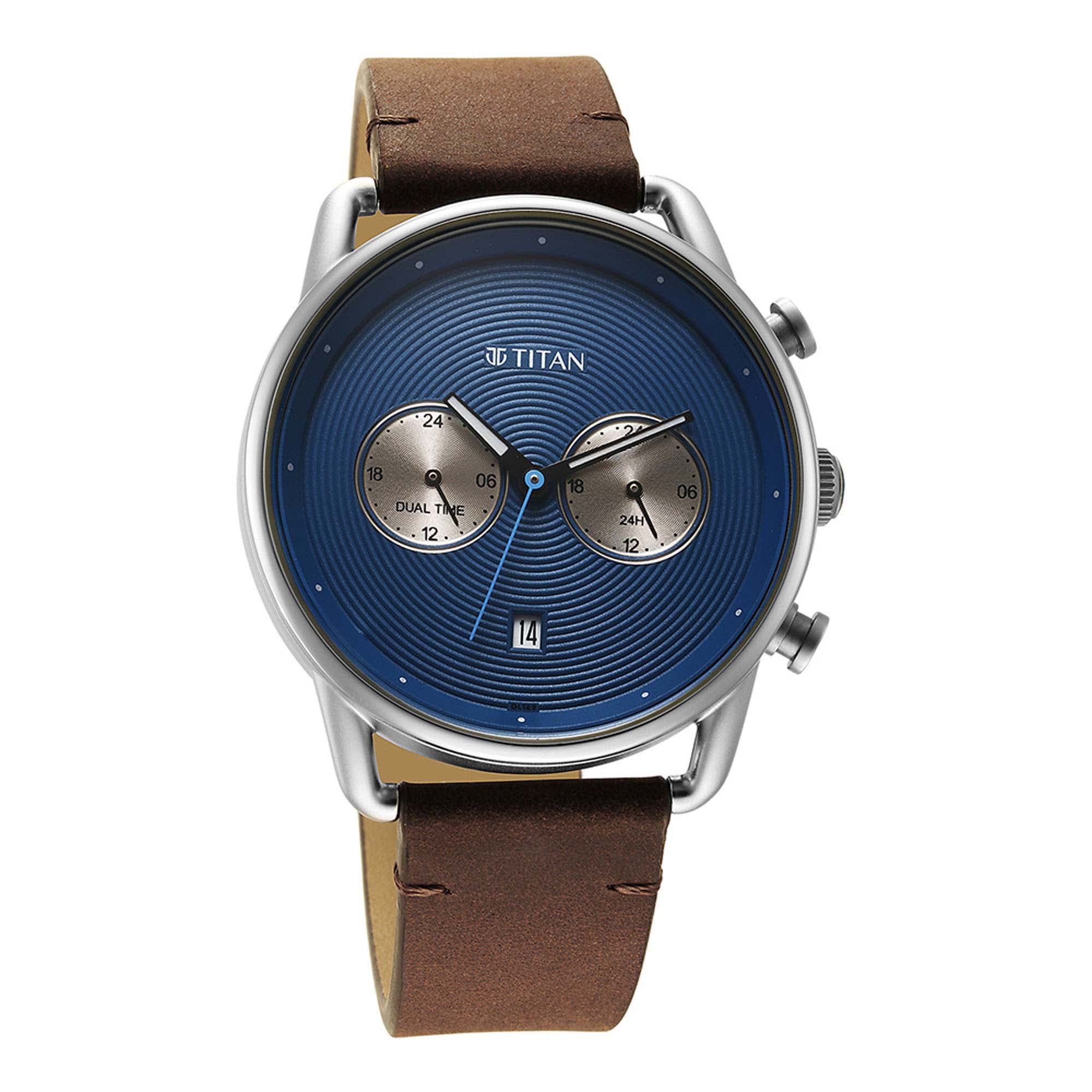 Titan Quartz Analog Leather Strap Watch for Men