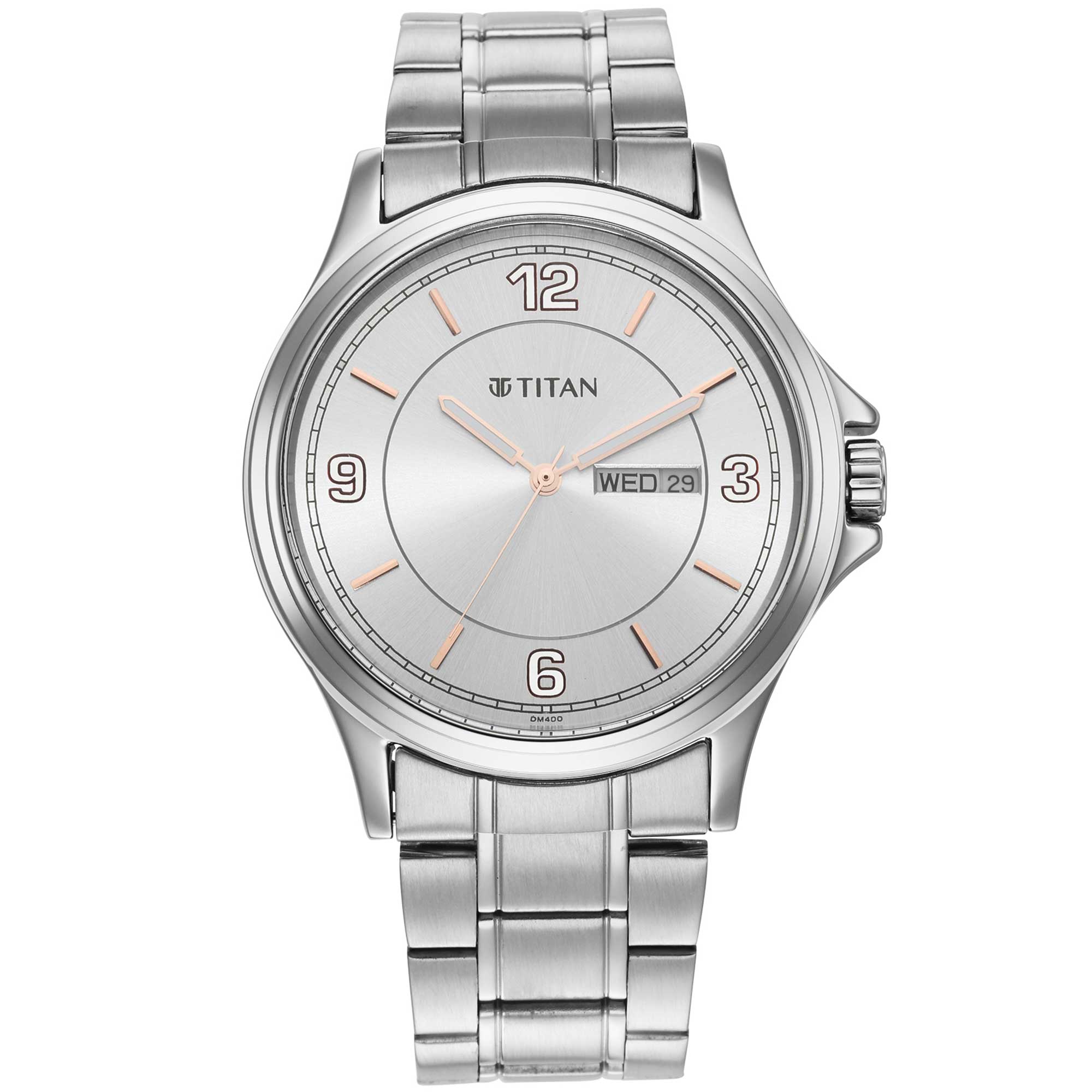 Titan Trendsetters Light Champ Dial Analog Stainless Steel Strap watch for Men