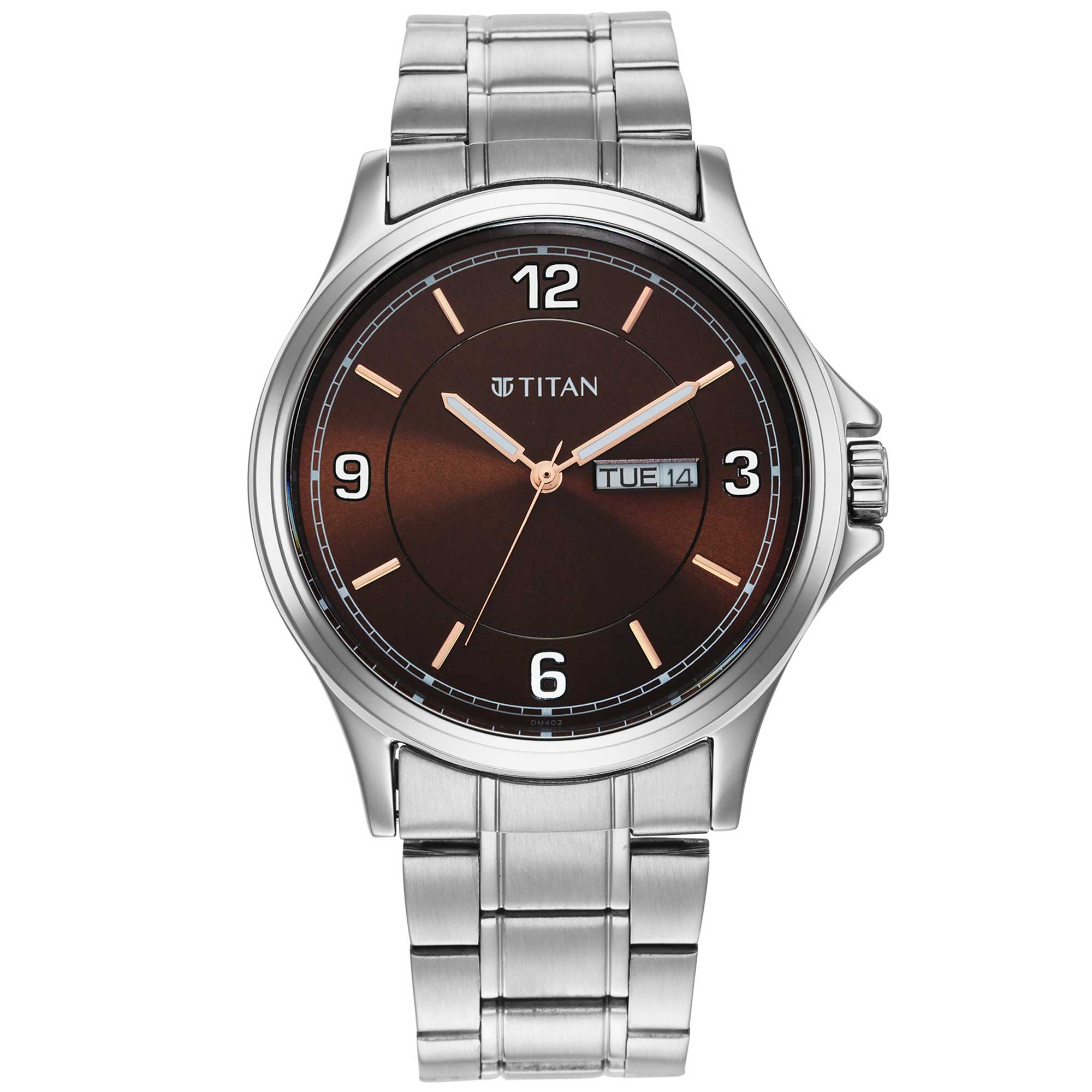 Titan Trendsetters Dark Brown Dial Analog Stainless Steel Strap watch for Men