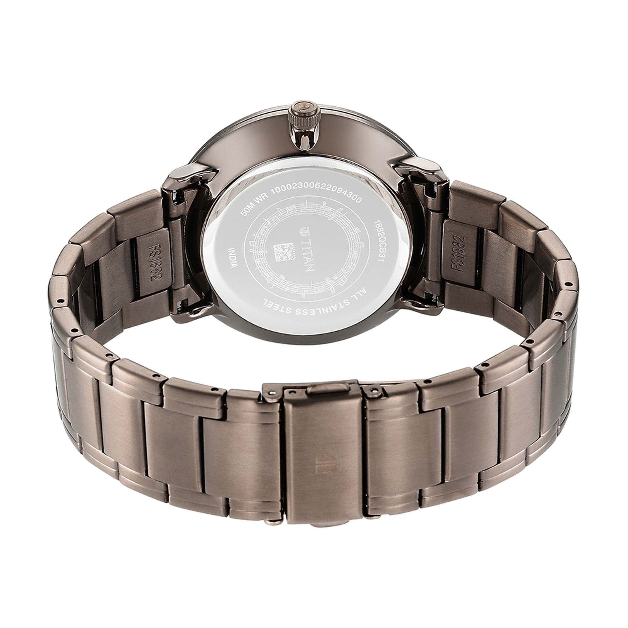 Titan Quartet Grey Dial Multi Stainless Steel Strap watch for Men