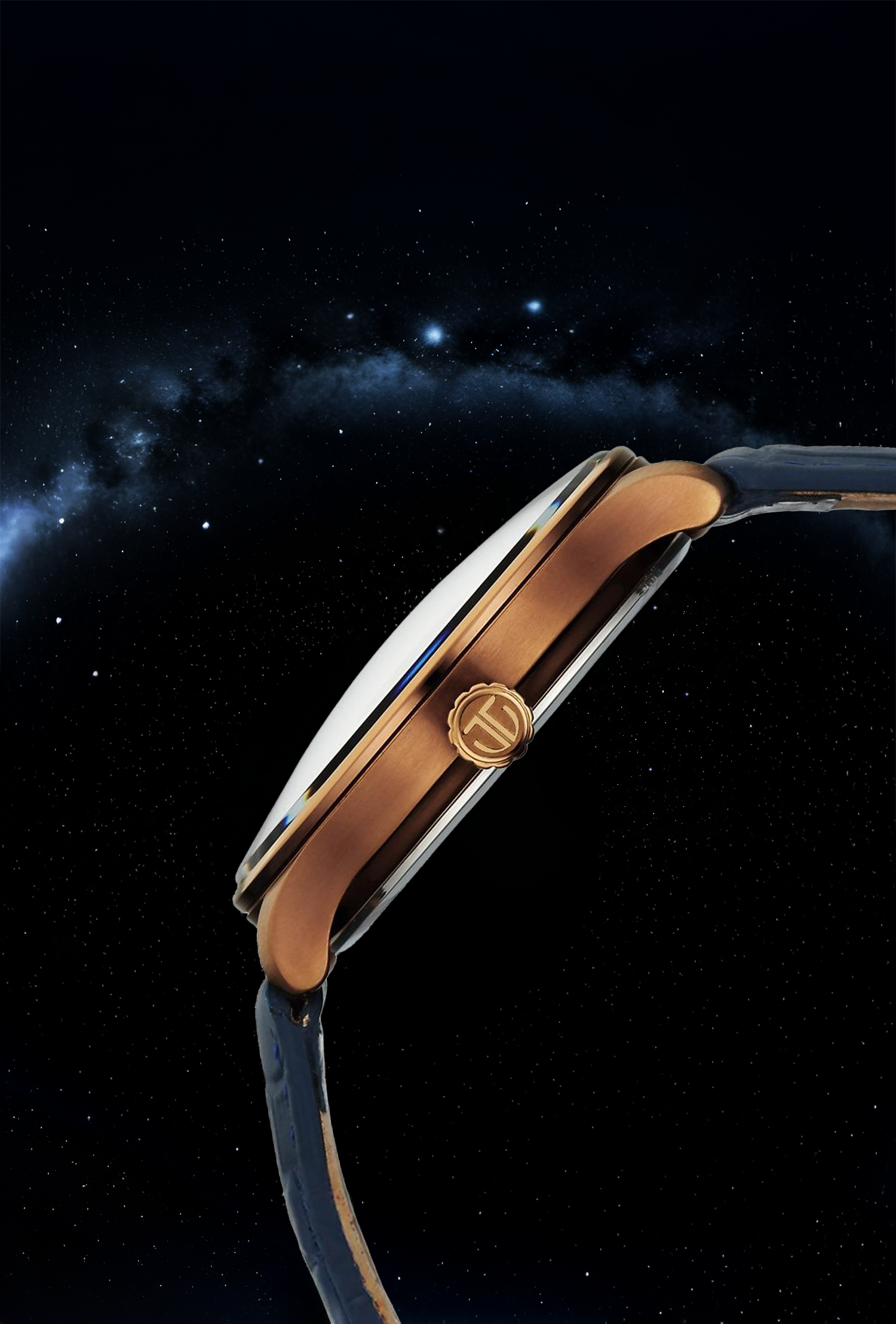 Titan Stellar Earth Disc Blue Dial Watch