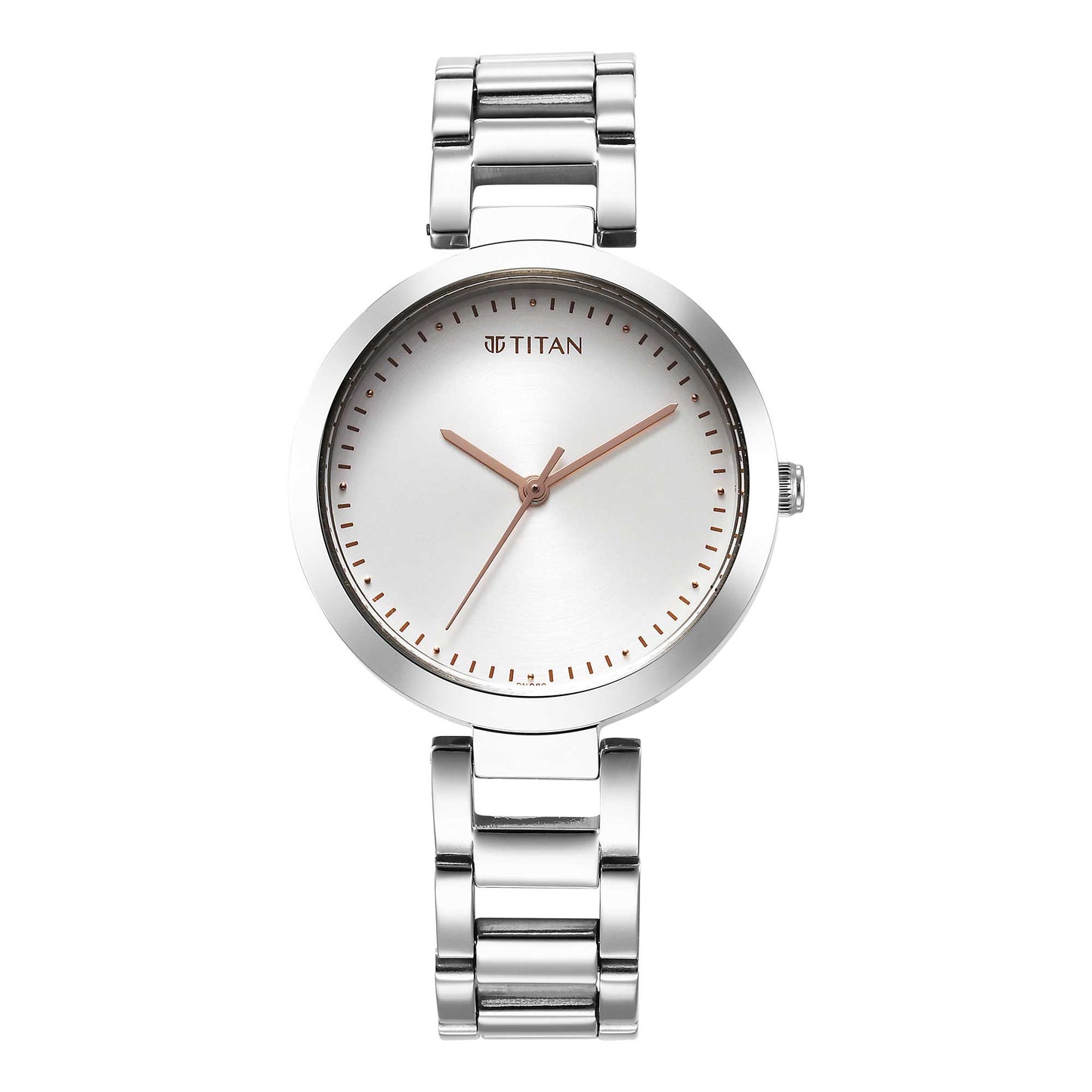 Titan Workwear Quartz Analog Silver Dial Silver Stainless Steel Strap Watch for Women