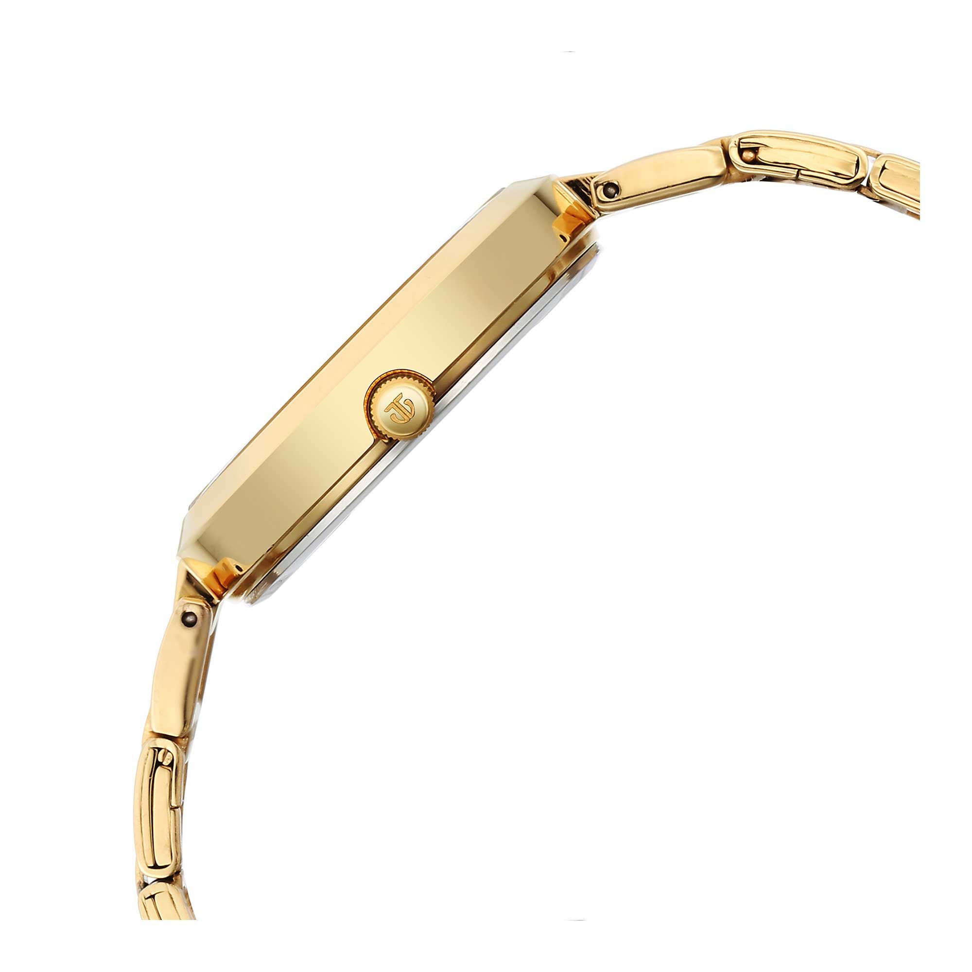 Titan Workwear Quartz Analog White Dial Golden Stainless Steel Strap Watch for Women