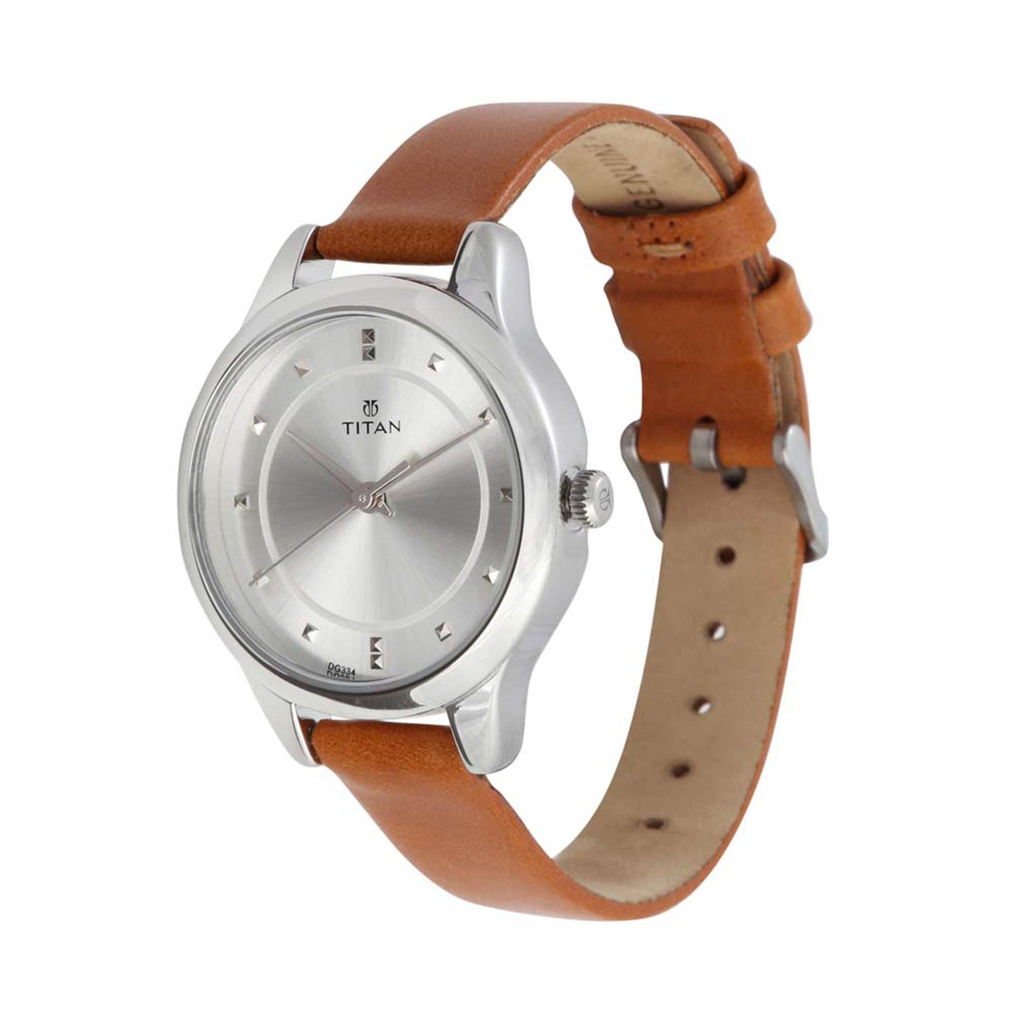 Titan Workwear Silver Dial Women Watch With Leather Strap
