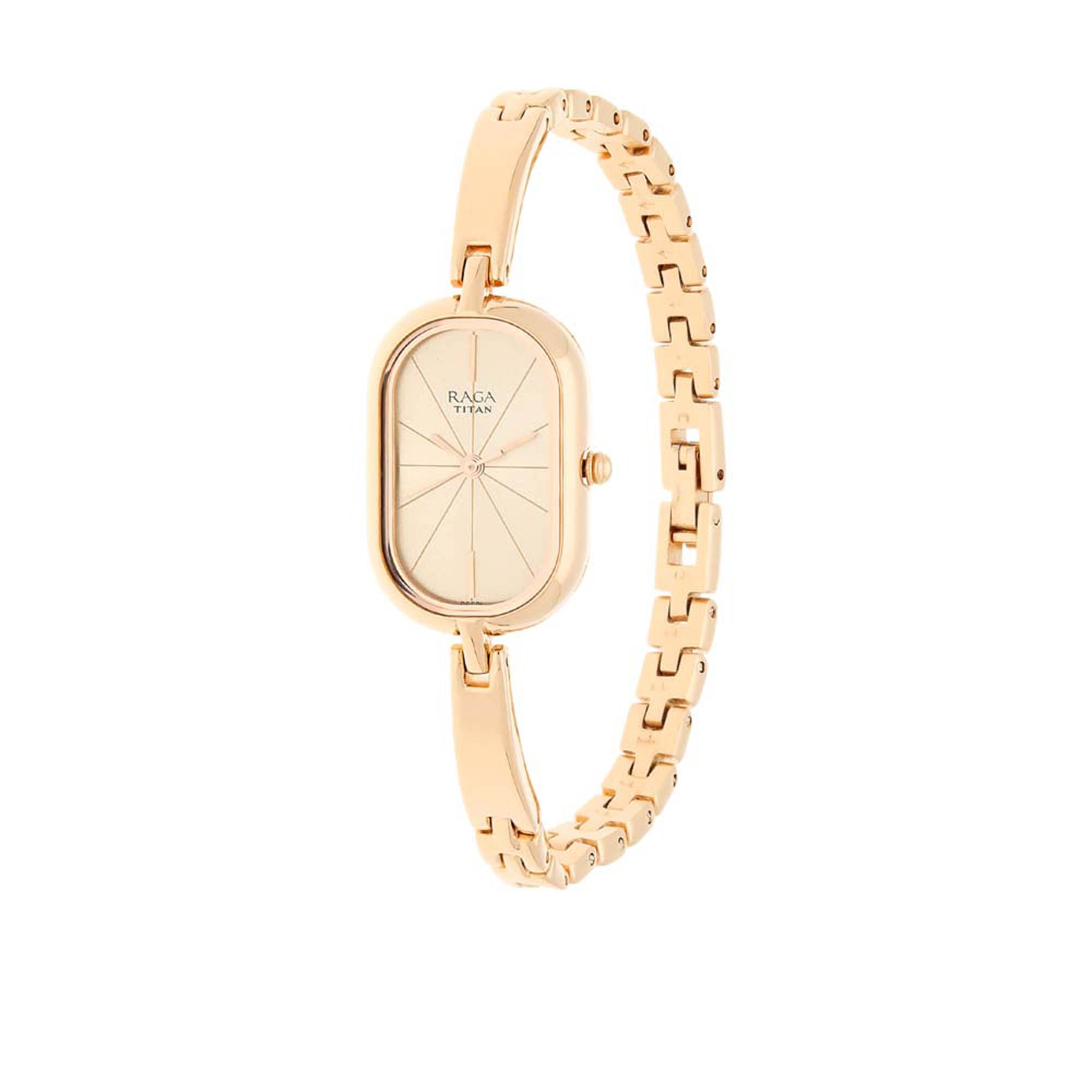 Titan Raga Viva Rose Gold Dial Women Watch With Metal Strap