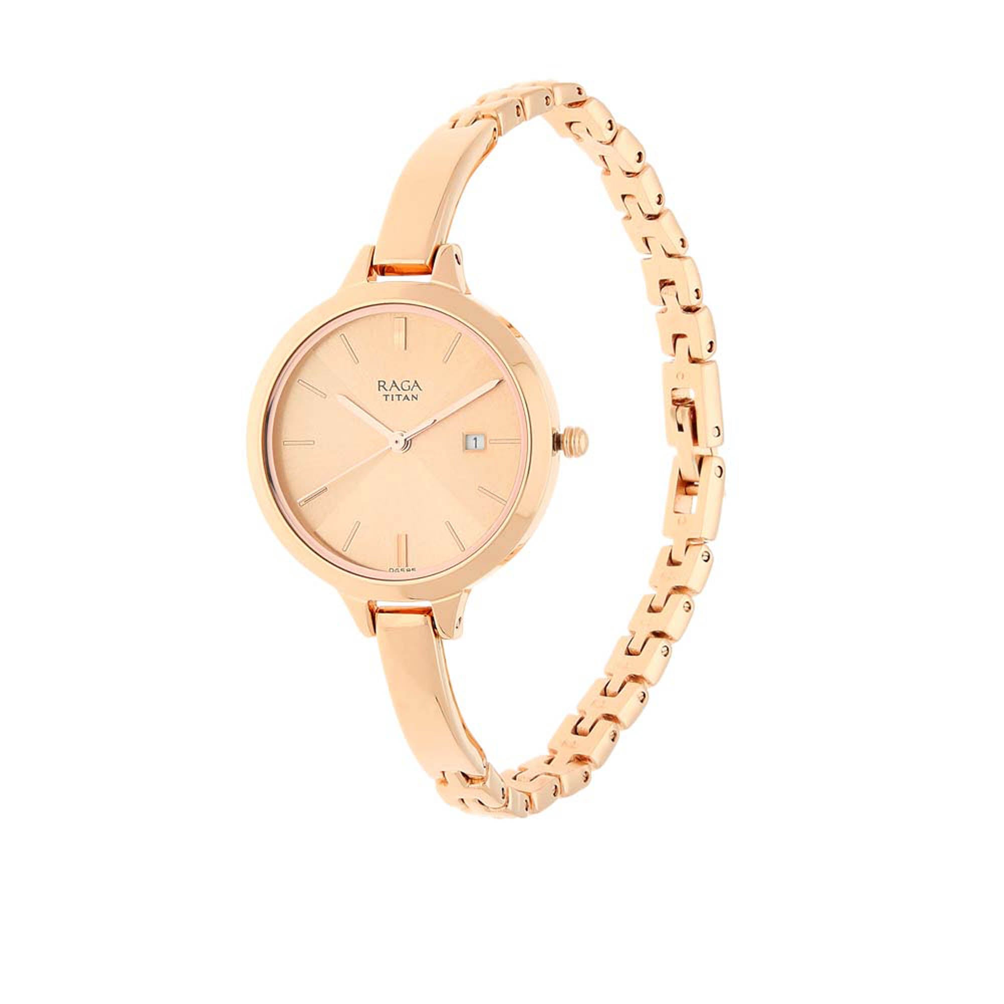 Titan Raga Viva Rose Gold Dial Women Watch With Metal Strap