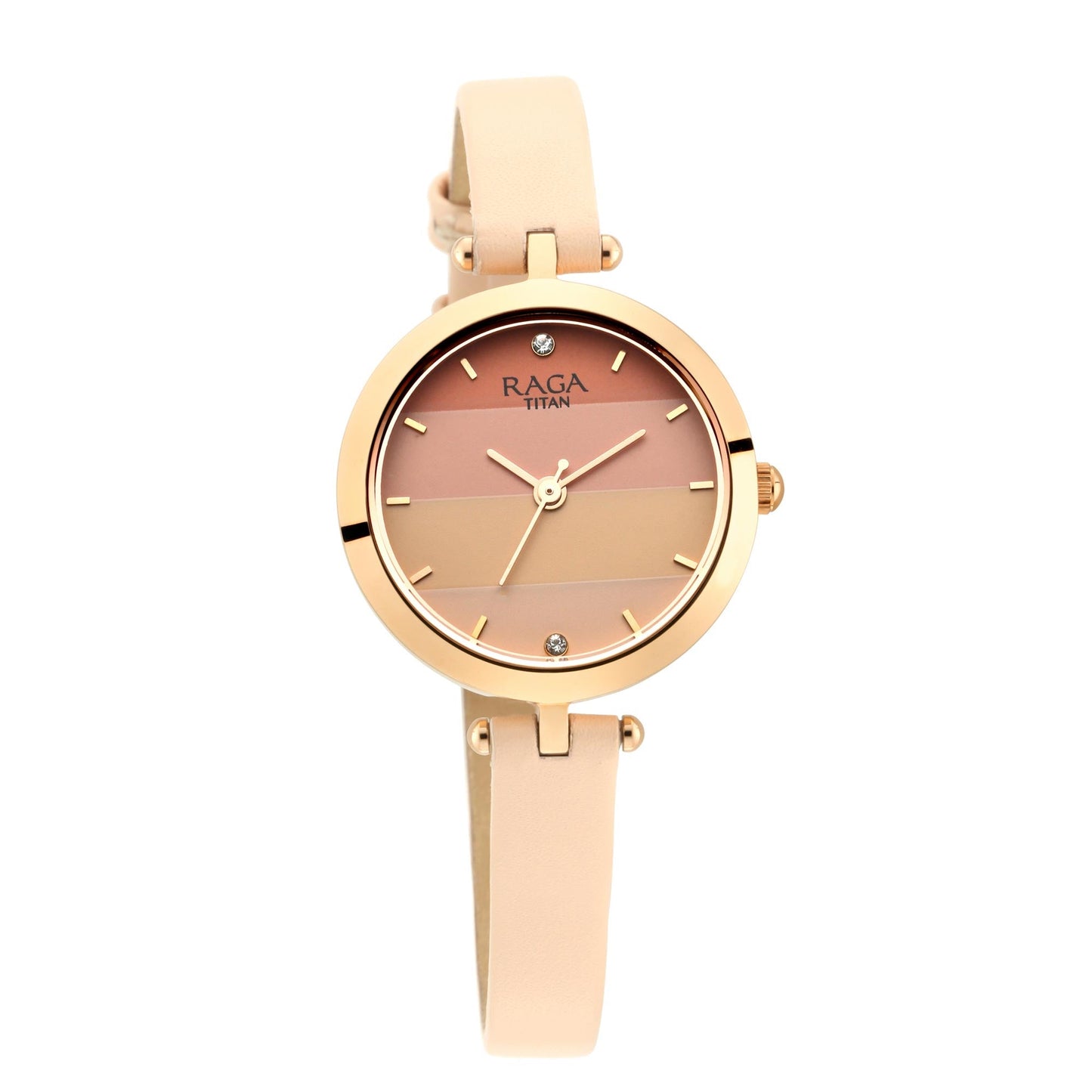 Titan Raga Viva Pink Dial Analog Leather Strap watch for Women