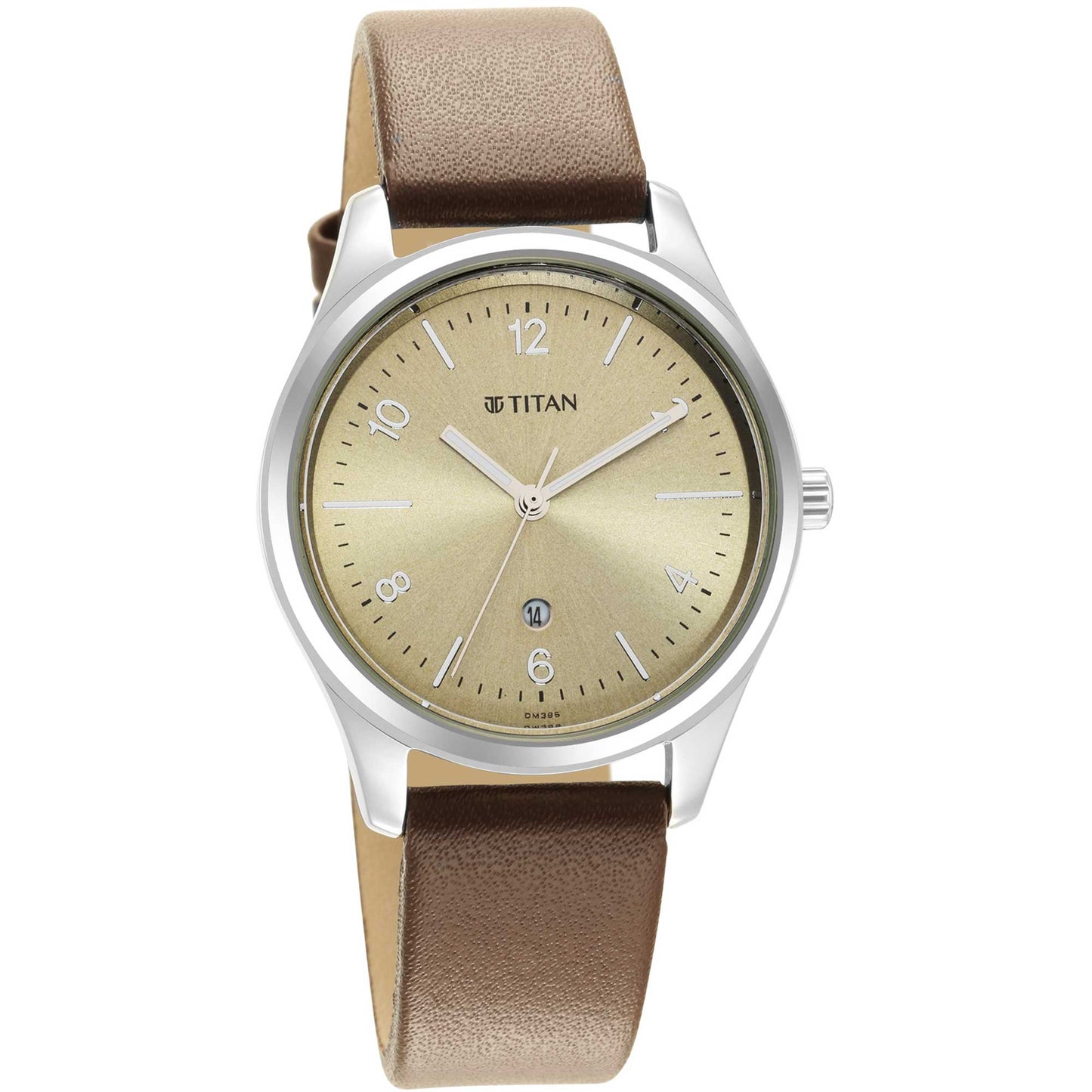 Titan Trendsetters Beige Dial Analog Leather Strap watch for Women