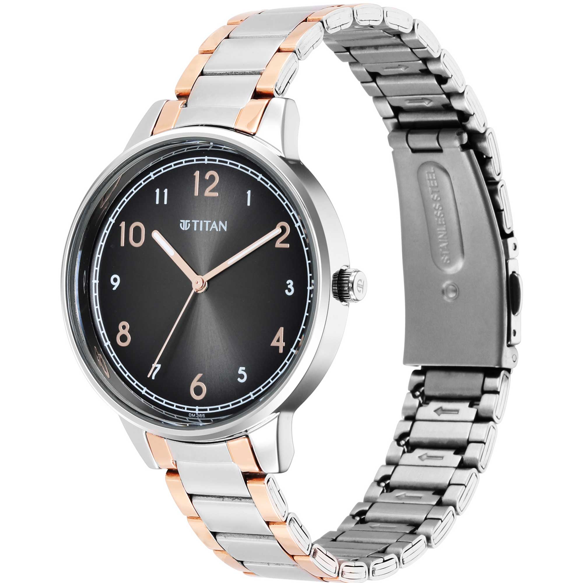 Titan Trendsetters Anthracite Dial Women Watch With Stainless Steel Strap